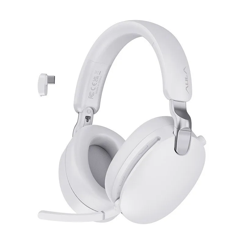 Наушники с микрофоном AULA A500 White, ANC,1000mAh, BT5.4, Type-C