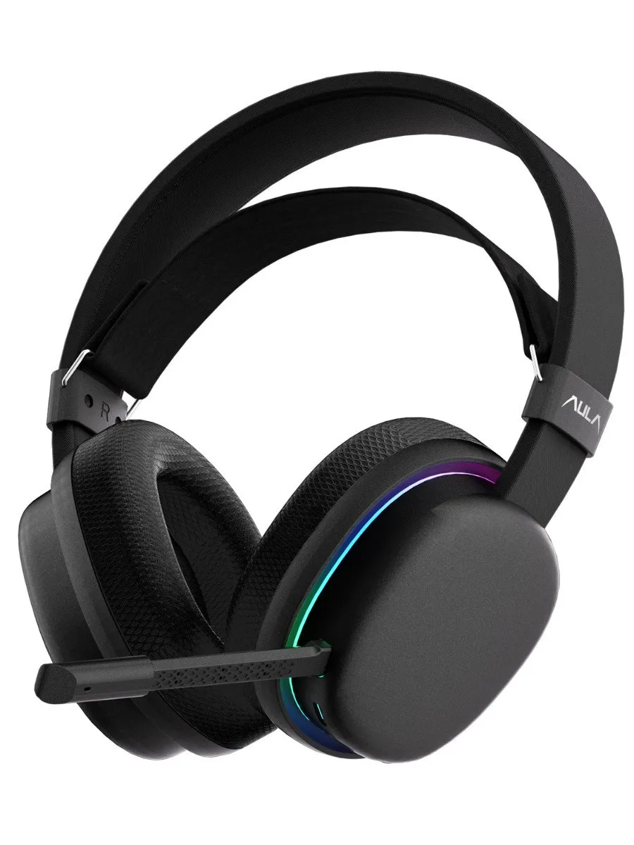 Наушники с микрофоном AULA G7 Black, BT/2.4G/Wired, 1000mAh, RGB