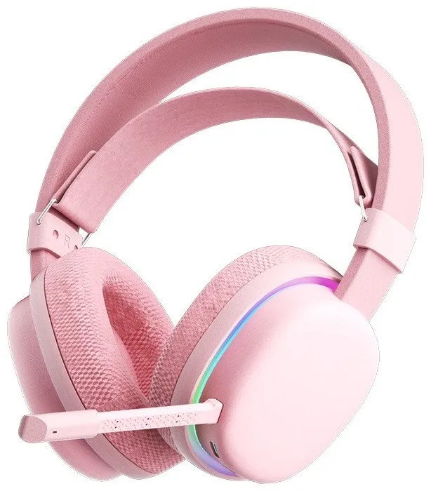 Наушники с микрофоном AULA G7 Pink, BT/2.4G/Wired, 1000mAh, RGB