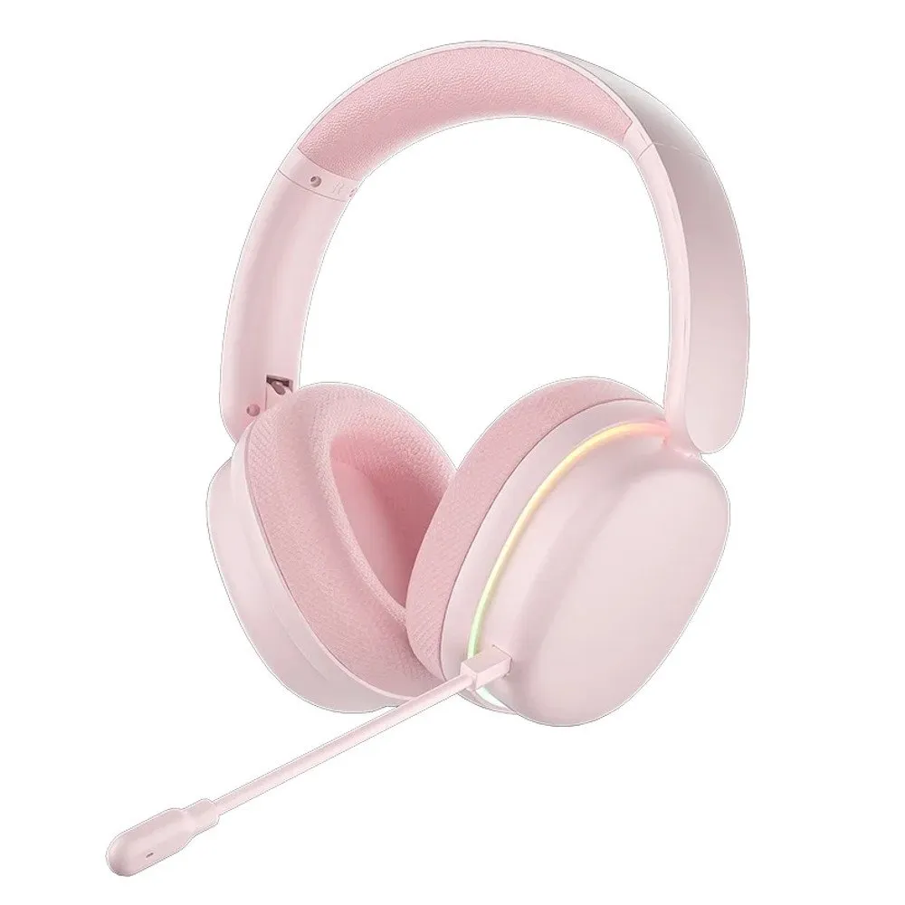 Наушники с микрофоном AULA G7 Pro Pink, BT/2.4G/Wired, 1000mAh, RGB, 7.1 sound effect