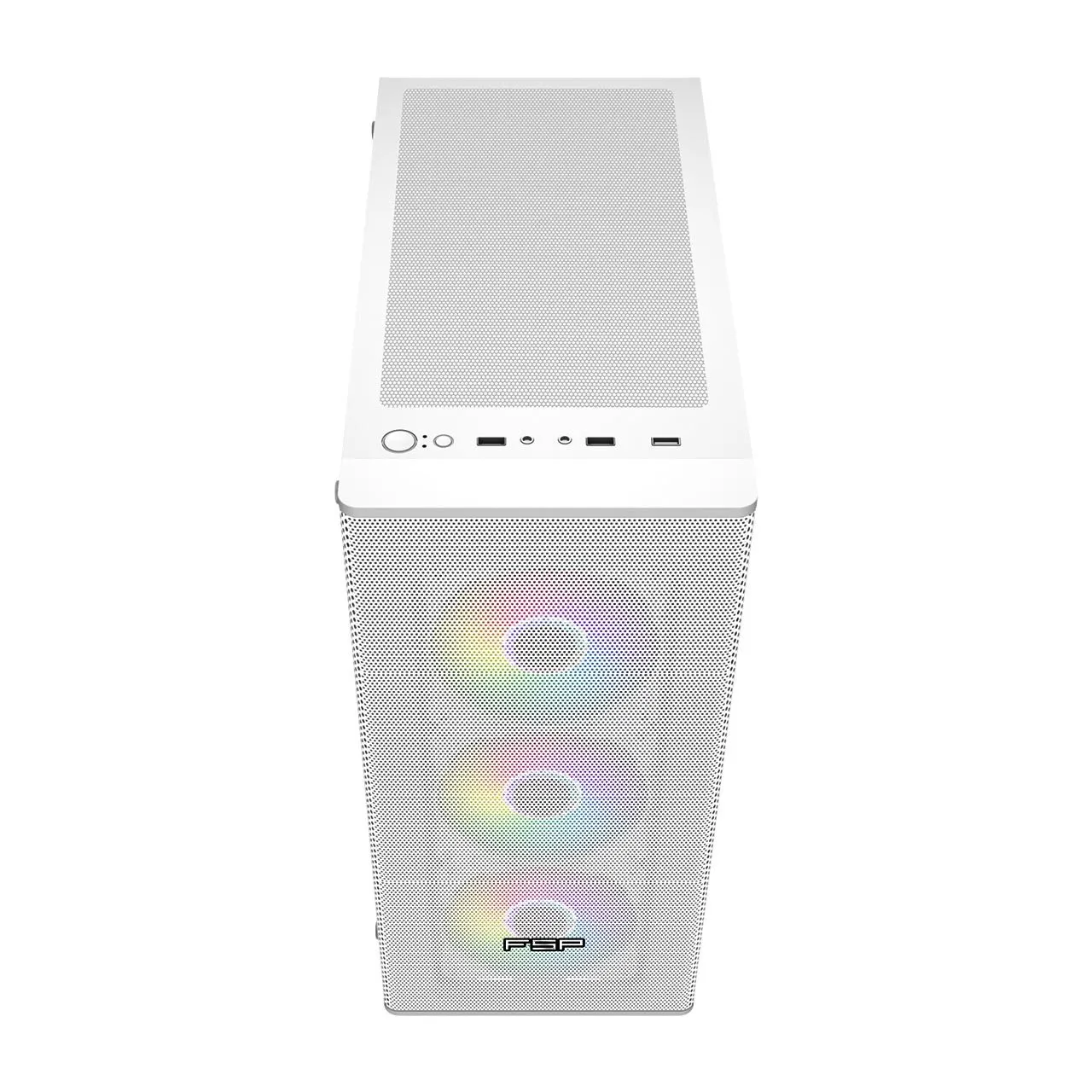 Компьютерный корпус FSP CMT196W, Без БП, 1xUSB3.0/2xUSB2.0, 4x ARGB 120mm, Glass, White, ATX — фото 3