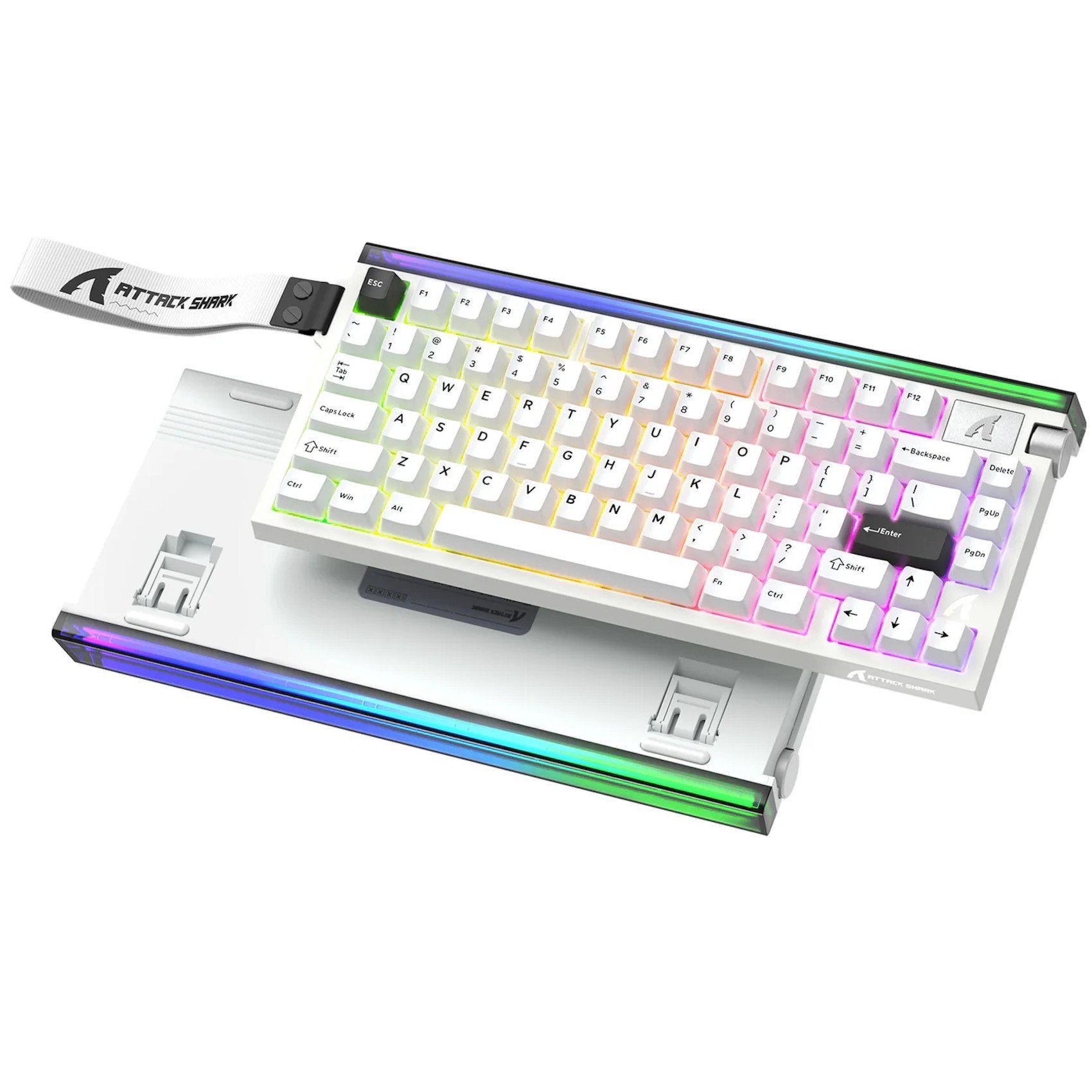 Клавиатура Attack Shark R85 HE Starlight White, 75%, Magnetic Purple Mandrel, EN/RU/KZ, Wired USB-C