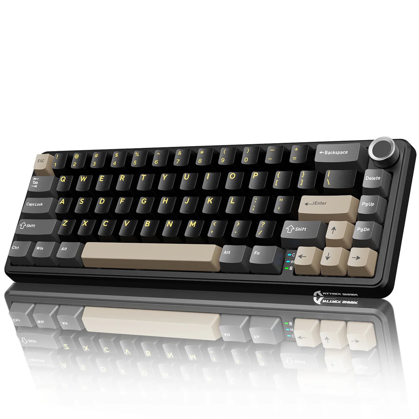 Клавиатура Attack Shark X66 Star Black, Mechanical, 66 keys, 2.4/BT/USB-C, EN/RU/KZ, 3000mAh, RGB