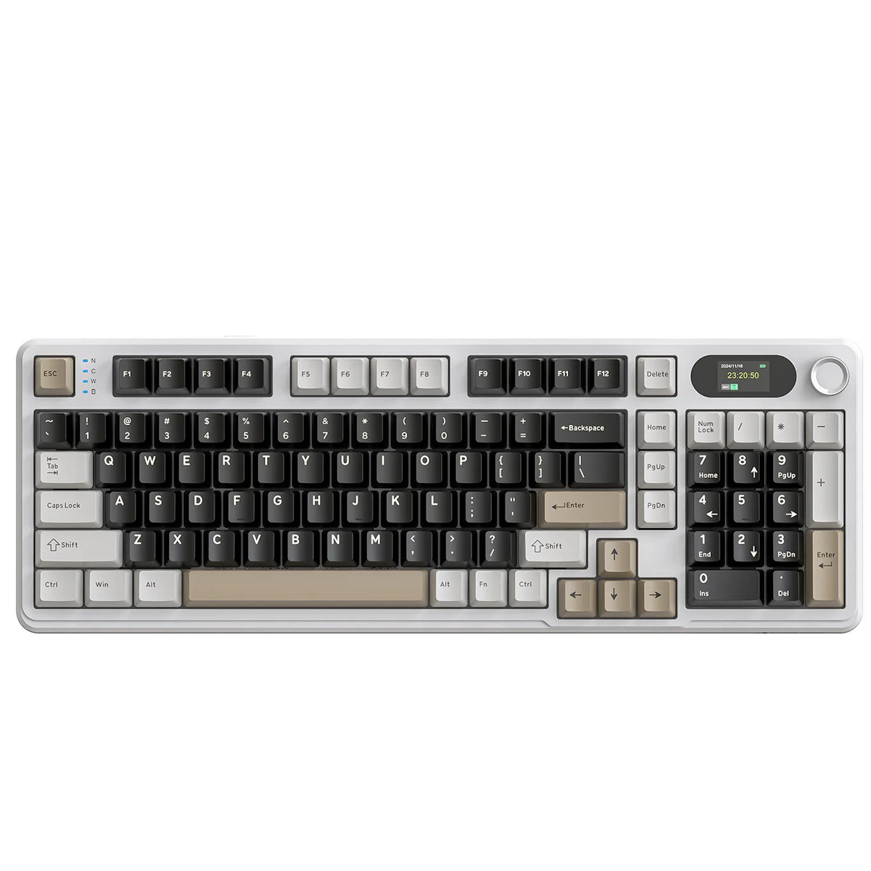 Клавиатура Attack Shark X98 PRO Cheese White, Mechanical, 99 keys, 2.4/BT/USB-C, EN/RU/KZ, 4000mAh