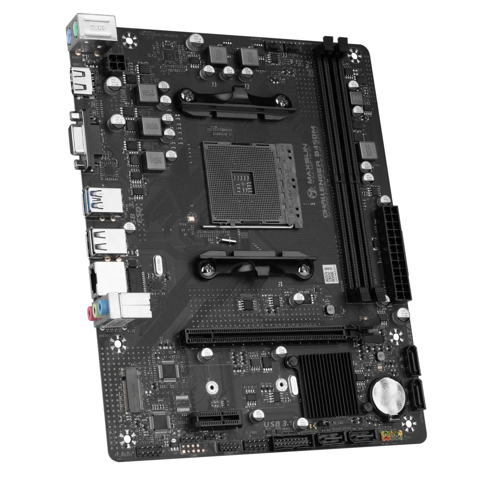 Материнская плата MaxSun Challenger B450M (V0), AM4, 2xDDR4, PCIe3.0, HDMI+VGA, M.2, mATX — фото 2