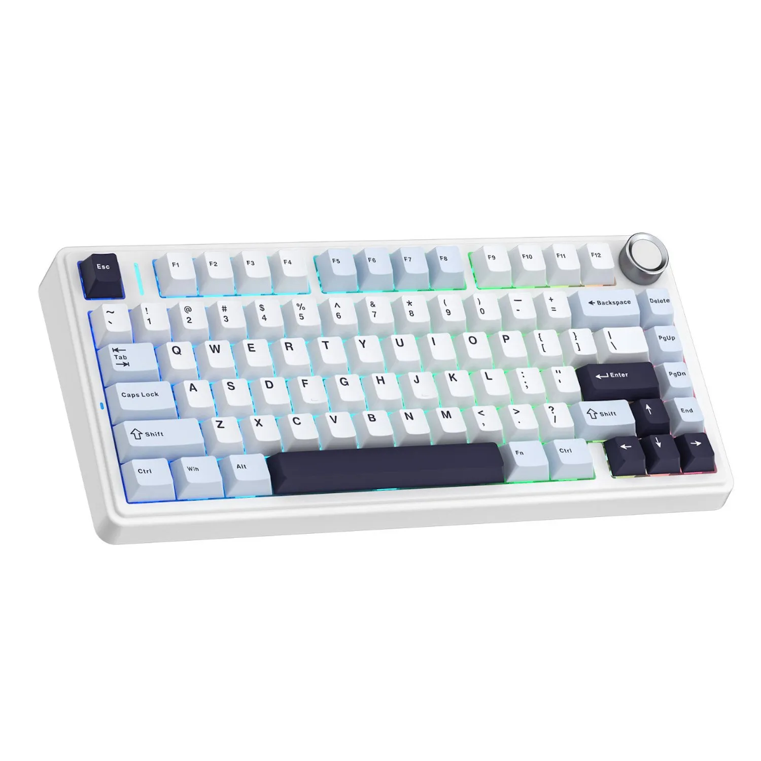 Клавиатура AULA F75 Blue+White+Purple, mechanical, Reaper switch, 80 keys EN/RU/KZ, 2.4/BT/cable — фото 2