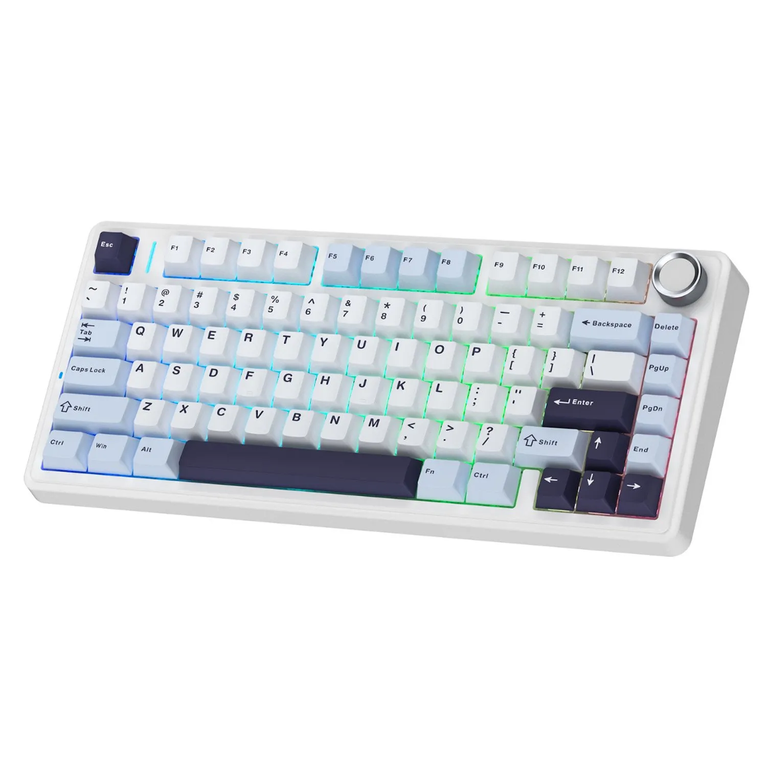 Клавиатура AULA F75 Blue+White+Purple, mechanical, Reaper switch, 80 keys EN/RU/KZ, 2.4/BT/cable — фото 3