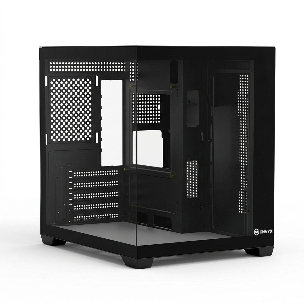 Компьютерный корпус ONVYX PCM355K, Без БП, 1xUSB3.0, 2xUSB2.0, HD-Audio, M-ATX/ITX, Black