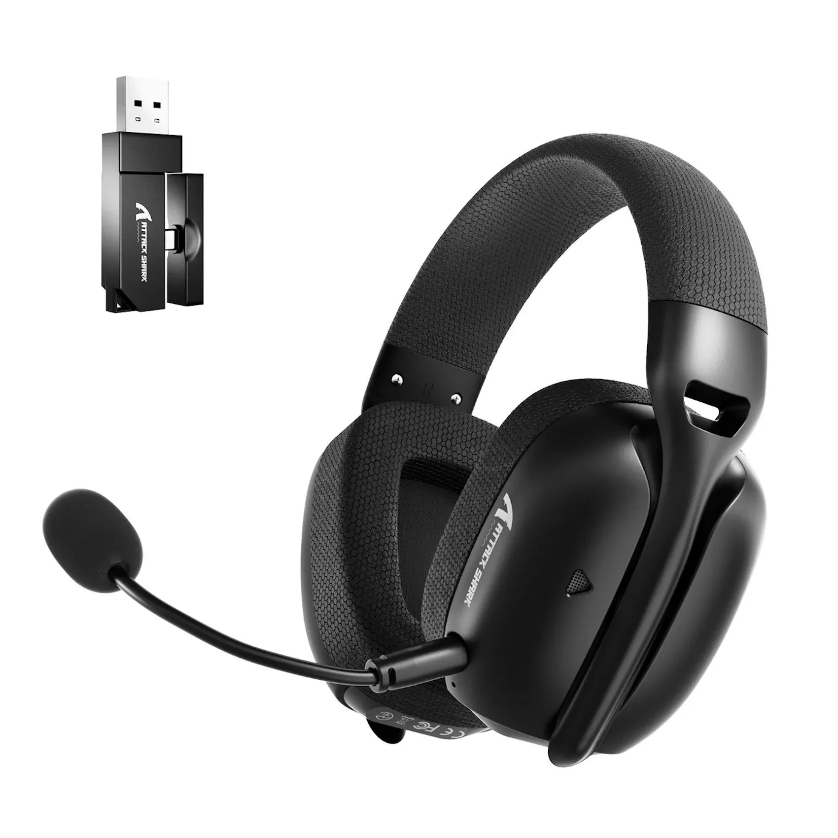 Наушники Attack Shark L80 PRO Black, 2.4/BT/USB-C, 40mm Driver, 300mAh, Latency 20ms, 203g