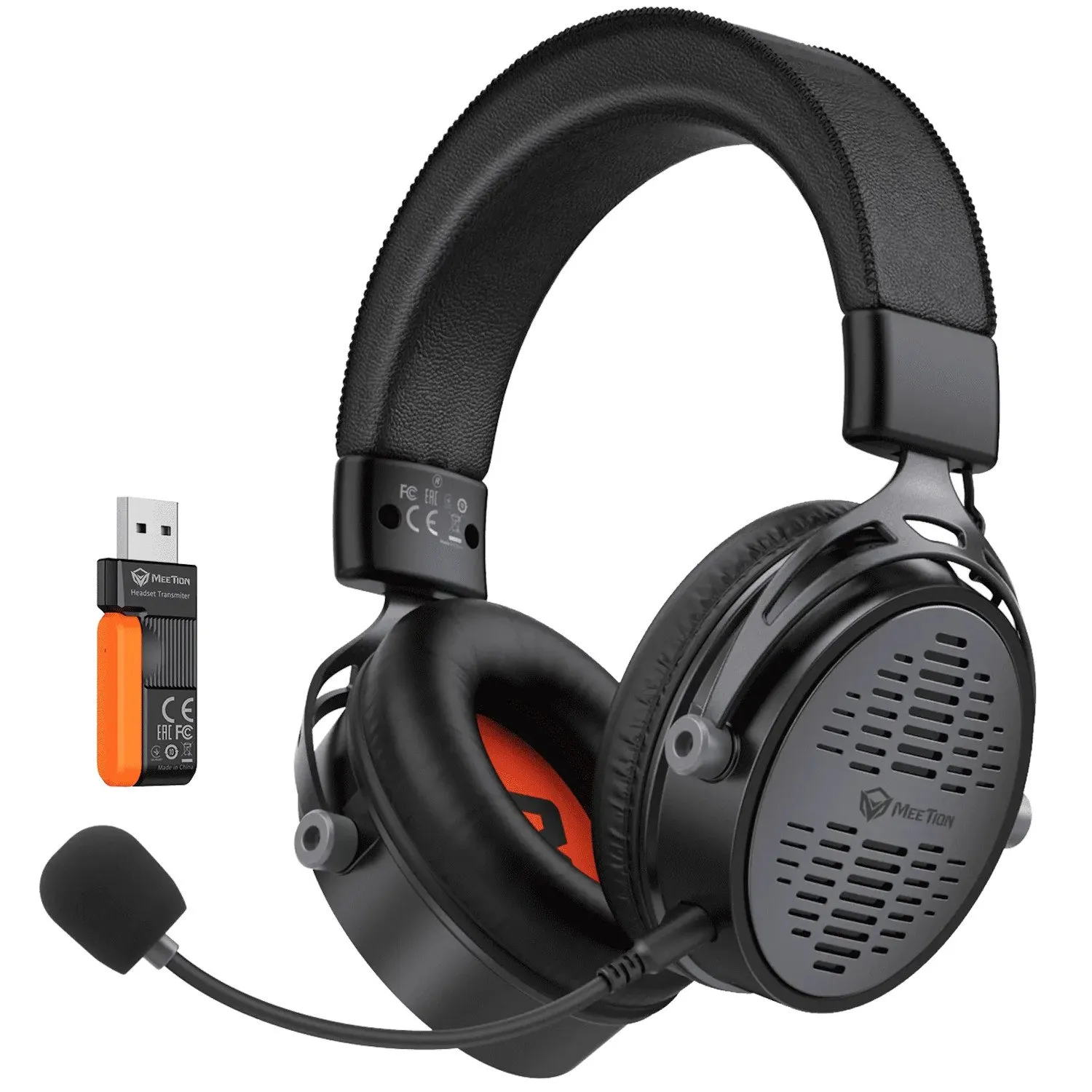Гарнитура Meetion BTH013 Black, Wireless, 20~20,000Hz, 118±3dB, 50mm Drivers, 2.4G/BT5.3, 1200mAh — фото 2