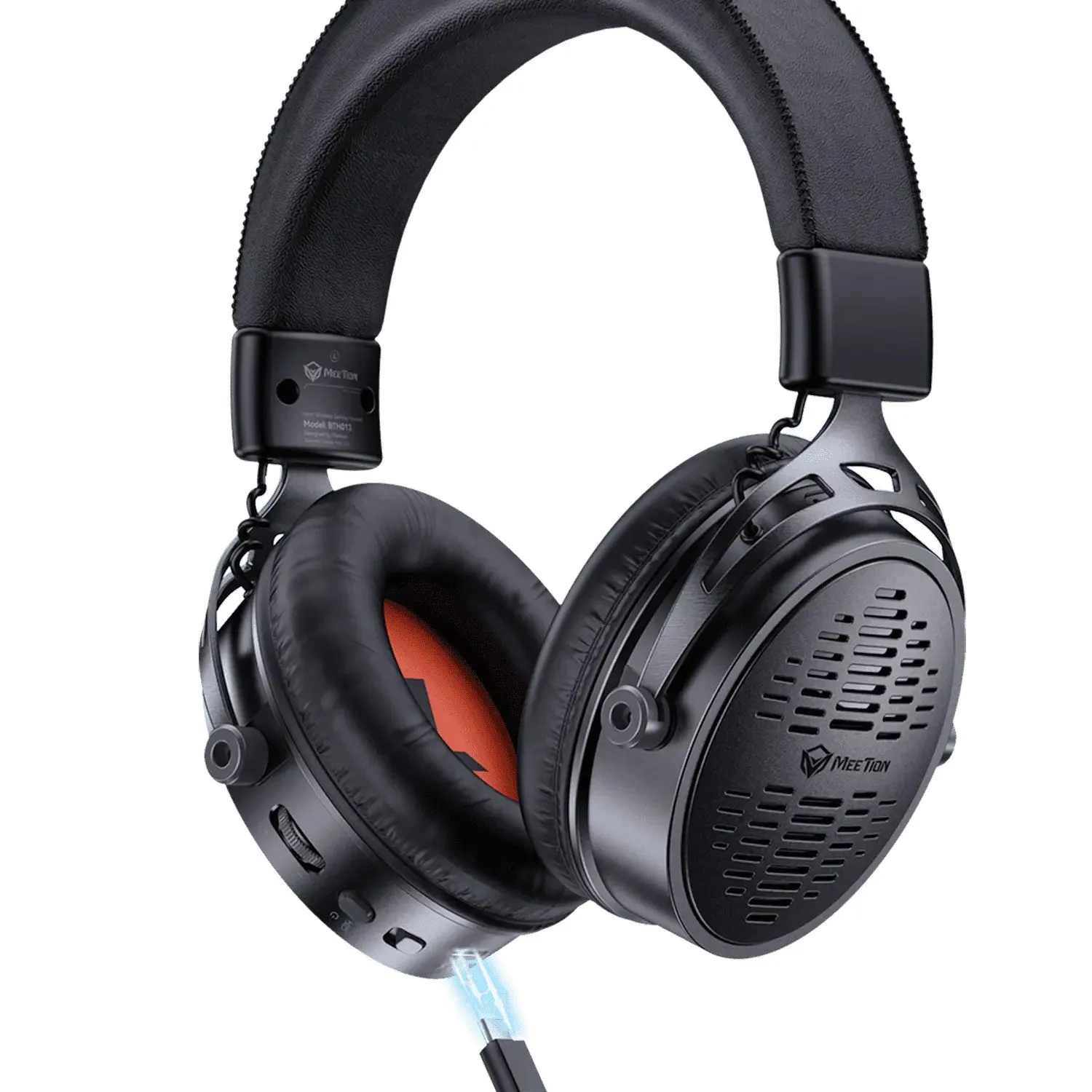 Гарнитура Meetion BTH013 Black, Wireless, 20~20,000Hz, 118±3dB, 50mm Drivers, 2.4G/BT5.3, 1200mAh — фото 5