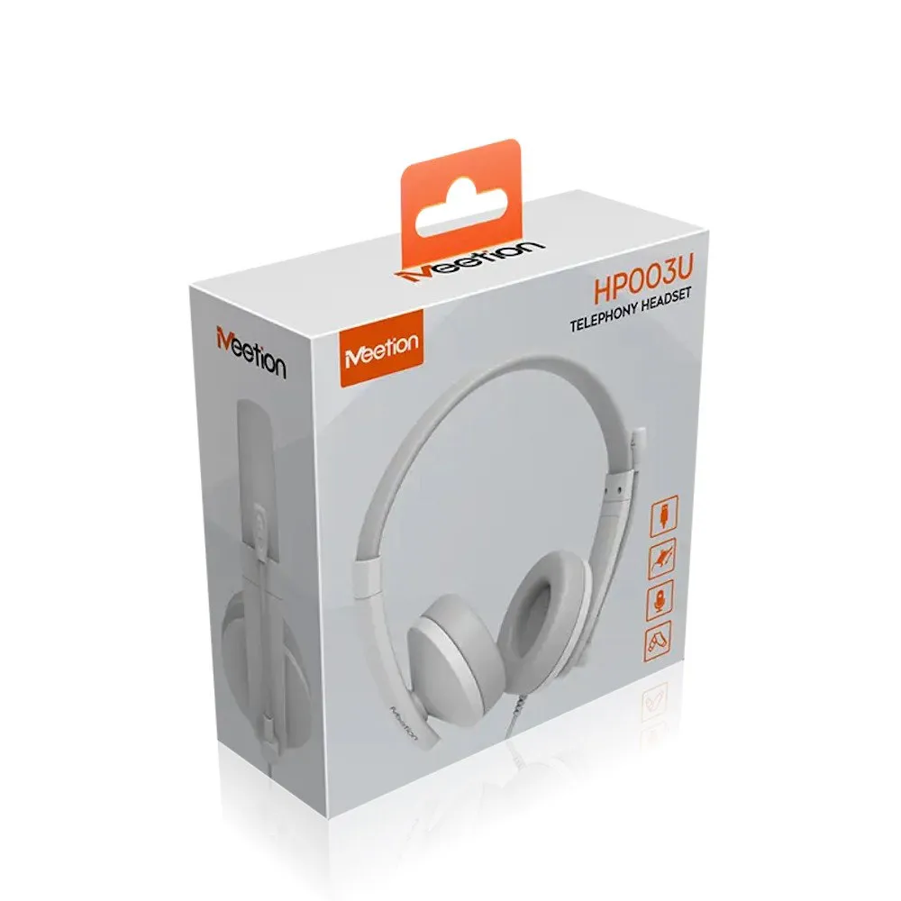 Гарнитура Meetion HP003U White, 40mm Drivers, 20~20,000Hz, 116±3db, USB, 1.2m — фото 7