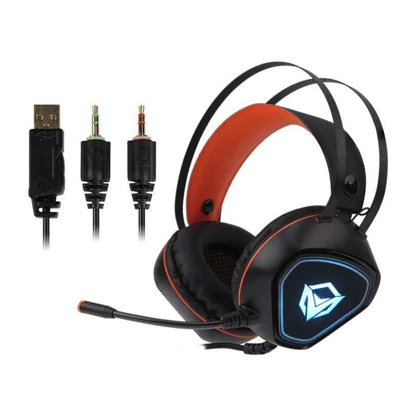 Гарнитура Meetion HP020 Black, 10~20,000Hz, 120±3db,  50mm Drivers, USB + 2*3.5 мм,1.8m — фото 3