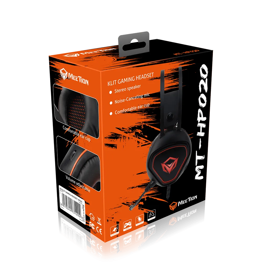 Гарнитура Meetion HP020 Black, 10~20,000Hz, 120±3db,  50mm Drivers, USB + 2*3.5 мм,1.8m — фото 7