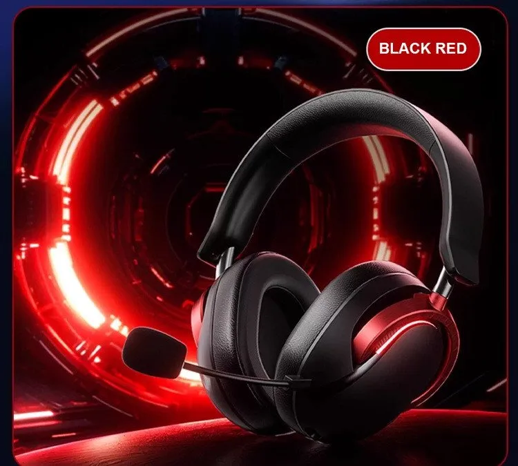 Наушники с микрофоном AULA A700 Black & Red, ANC, 50mm,1500mAh, BT/2.4/Type-C — фото 2