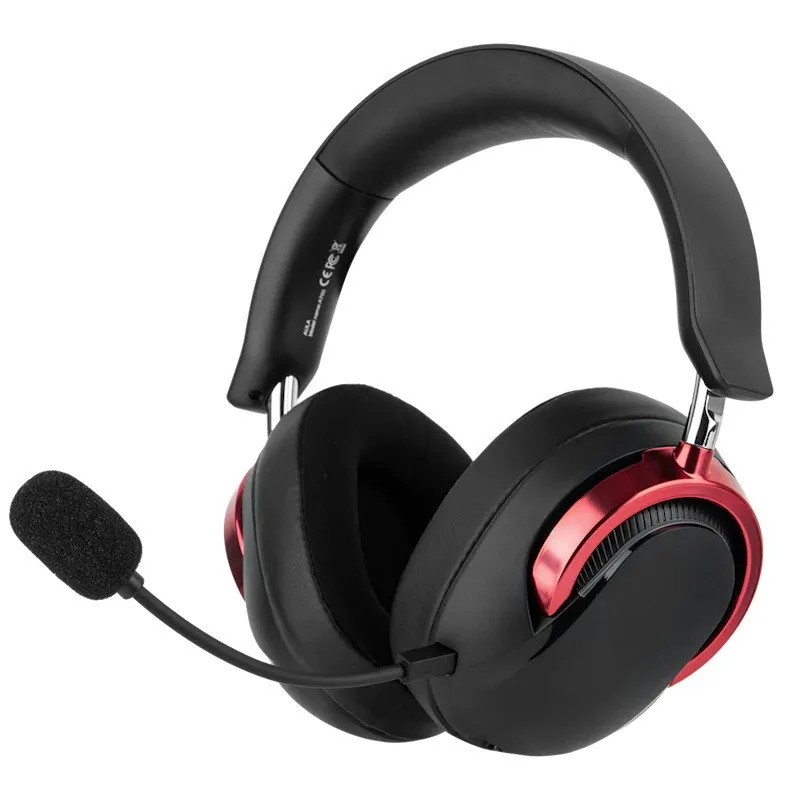 Наушники с микрофоном AULA A700 Black & Red, ANC, 50mm,1500mAh, BT/2.4/Type-C — фото 4