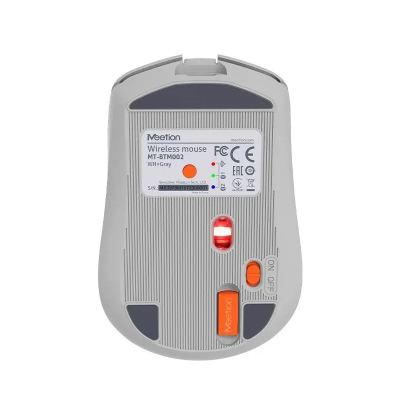 Мышь Meetion BTM002 White, Wireless, Оптическая, 1600DPI, 5 Button, Аккумуляторная, USB-, 2.4 GHz/BT — фото 2