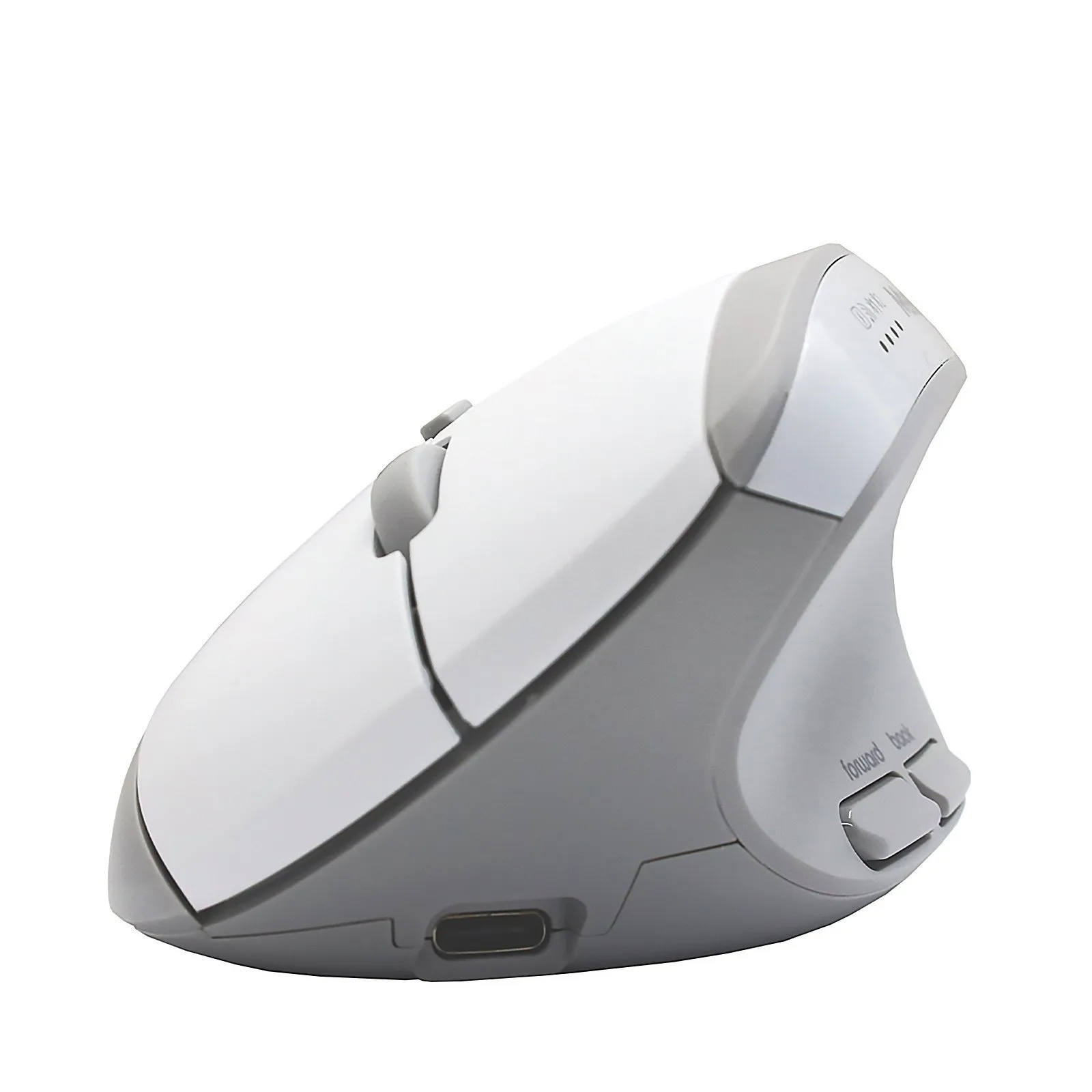 Мышь Meetion BTM008 White+Gray, Wireless, Оптическая, 2400DPI, 5 Button, 500mA, USB-C, 2.4 GHz/BT — фото 2