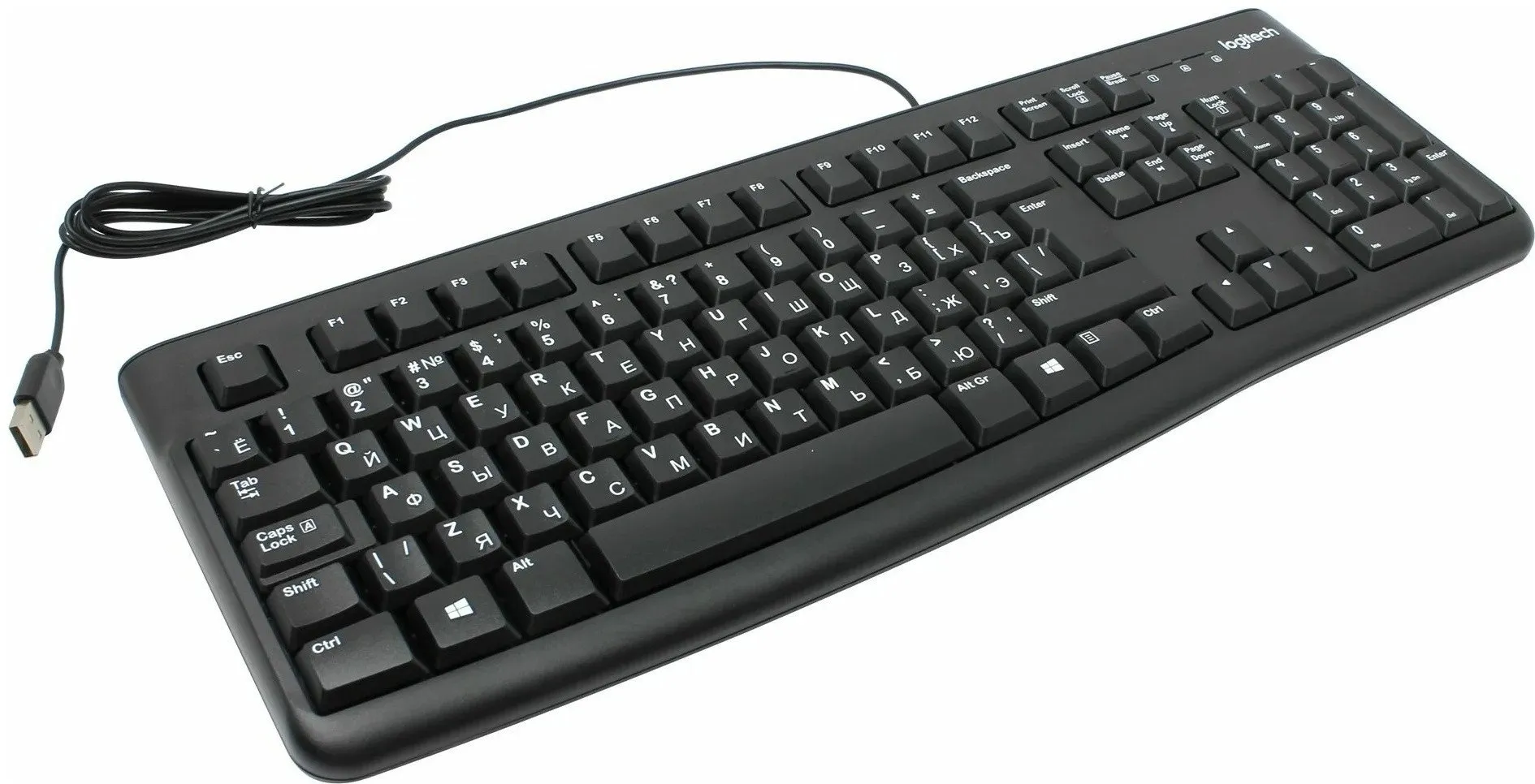 Клавиатура проводная Logitech K120 черный — фото 3