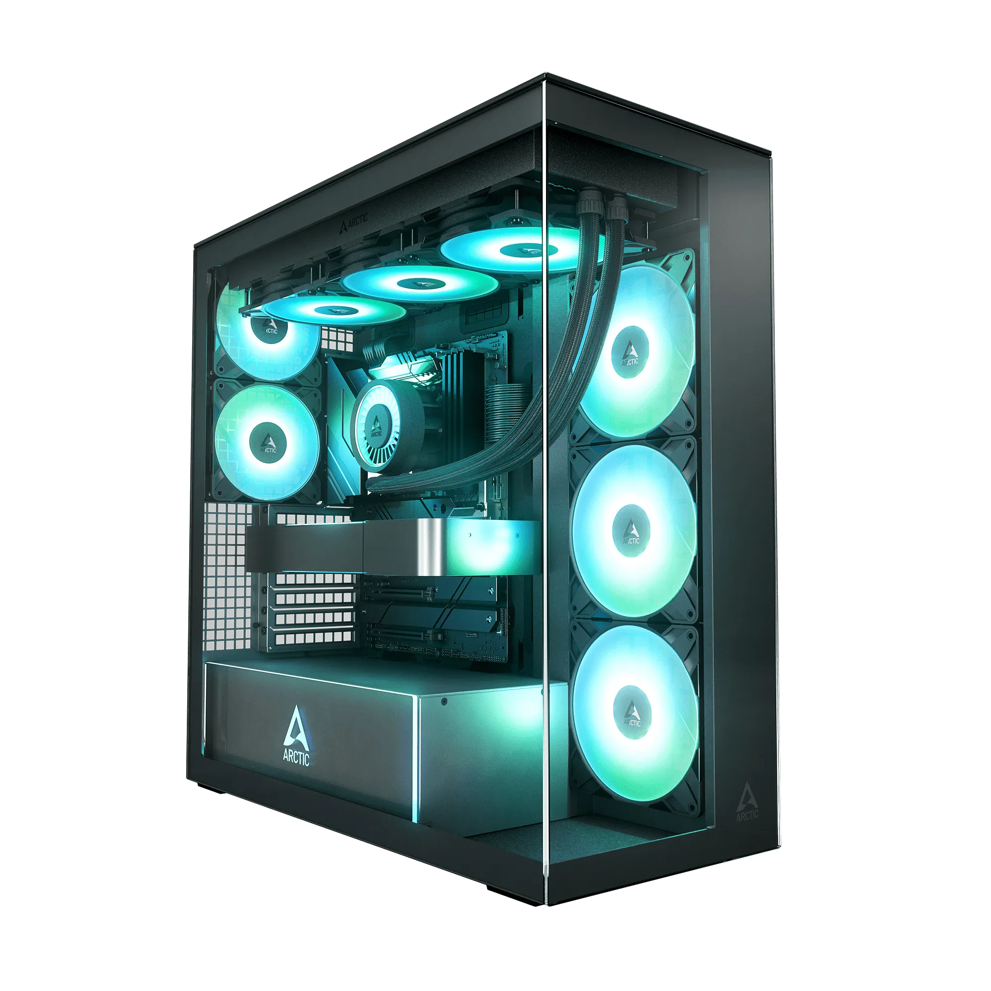 Компьютерный корпус Arctic Xtender Black(Clear Glass), 5 ARGB FAN, USB-C, 2xUSB-A, E-ATX