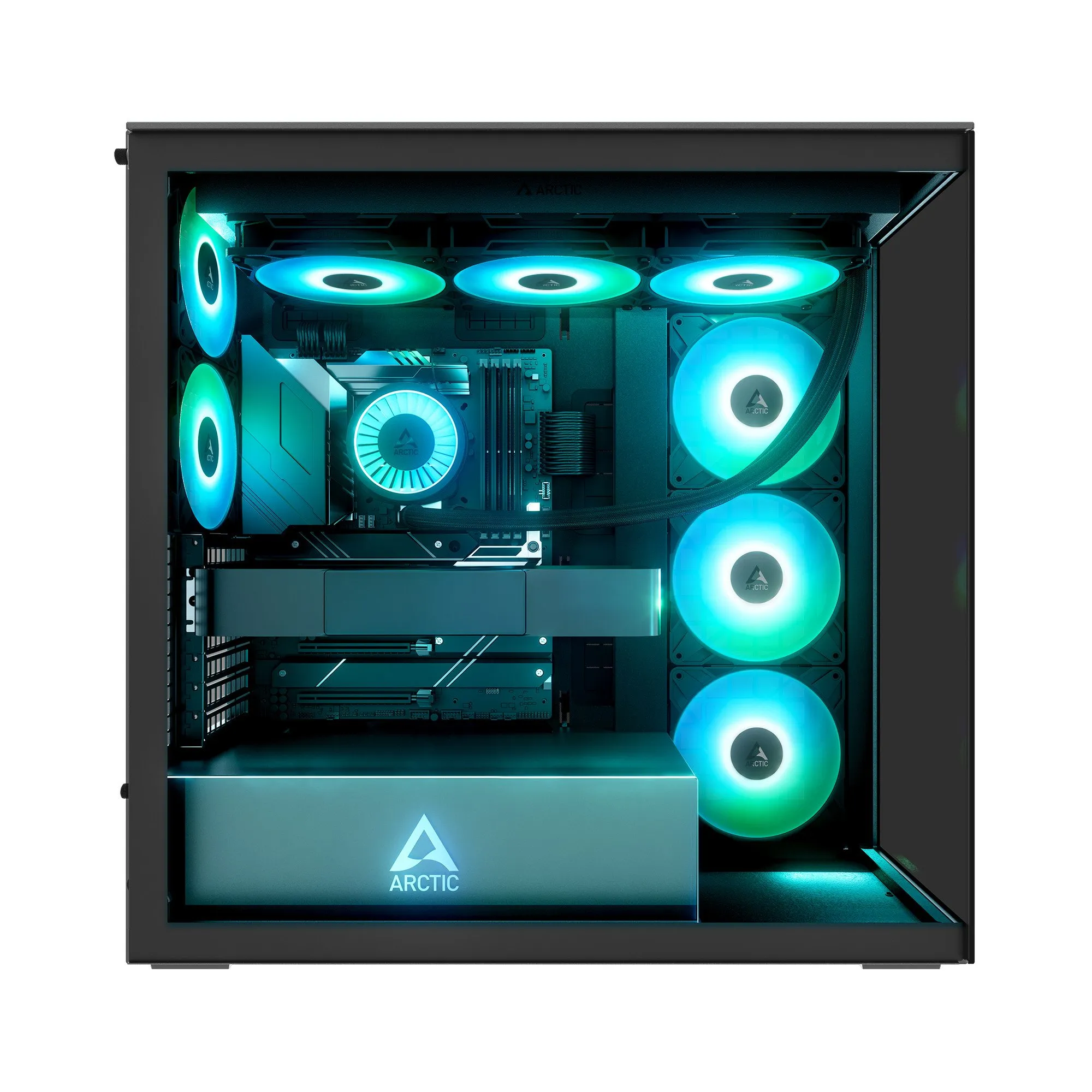 Компьютерный корпус Arctic Xtender Black(Mirror Glass), 5 ARGB FAN, USB-C, 2xUSB-A, E-ATX — фото 9