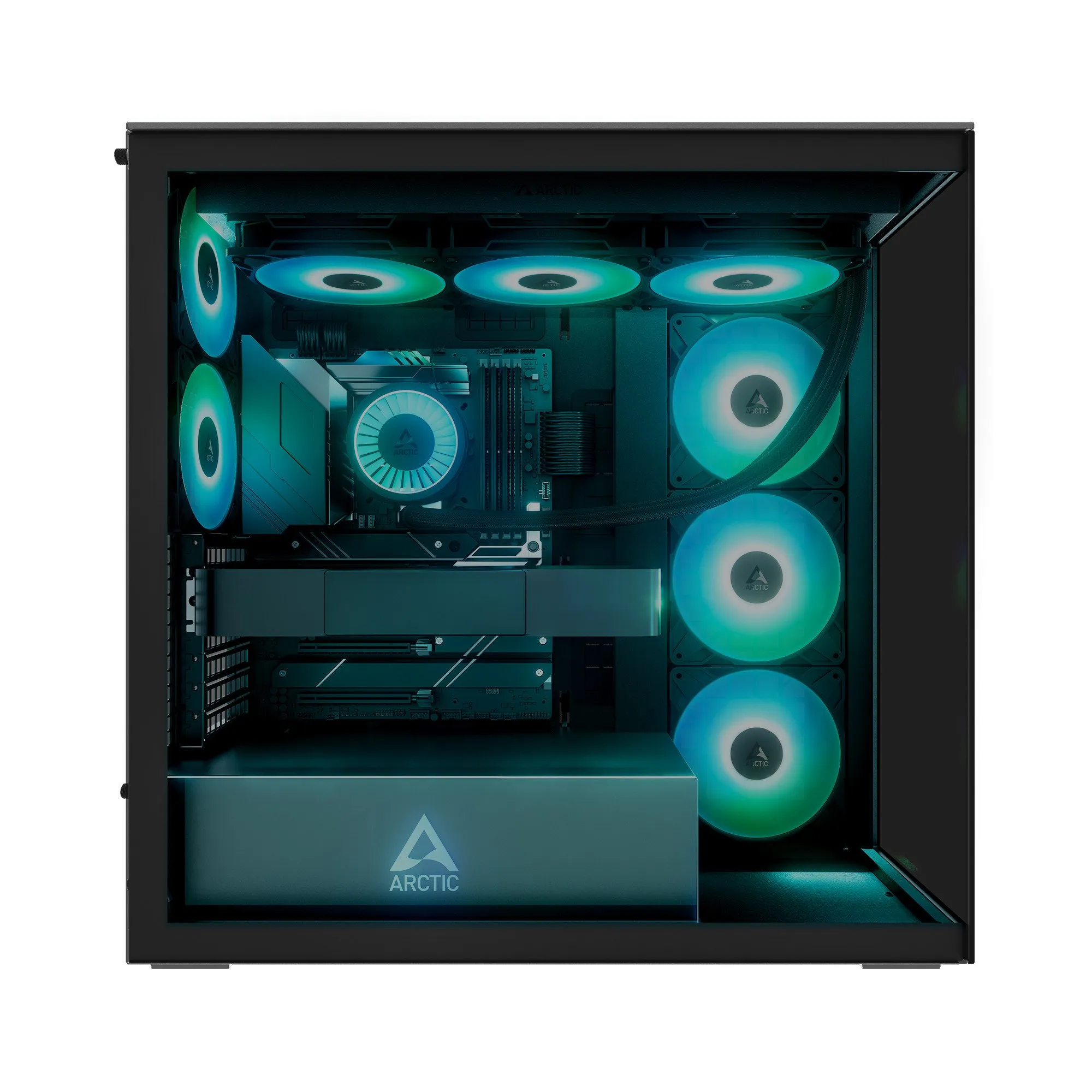Компьютерный корпус Arctic Xtender Black(Tinted Glass), 5 ARGB FAN, USB-C, 2xUSB-A, E-ATX — фото 6
