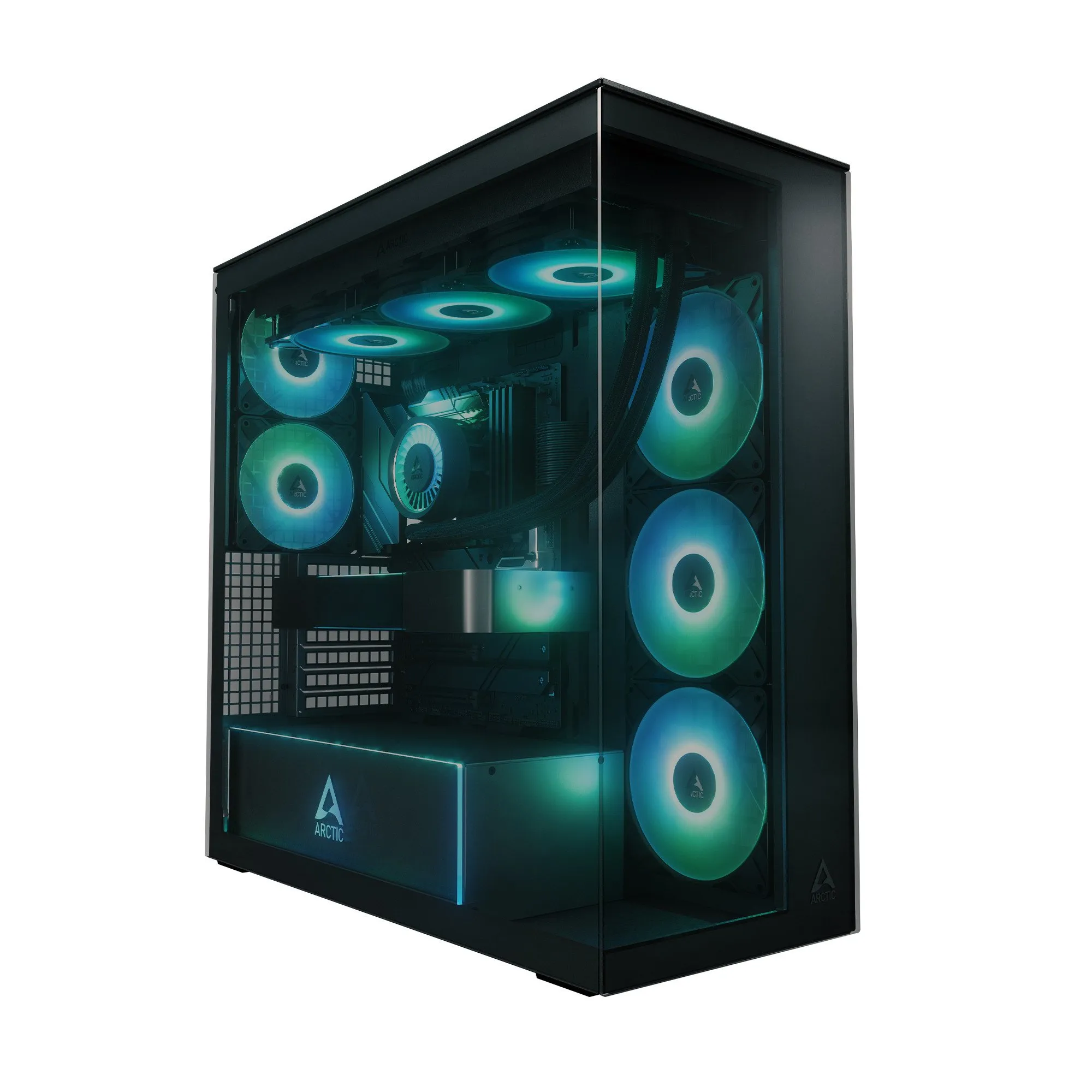 Компьютерный корпус Arctic Xtender Black(Tinted Glass), 5 ARGB FAN, USB-C, 2xUSB-A, E-ATX