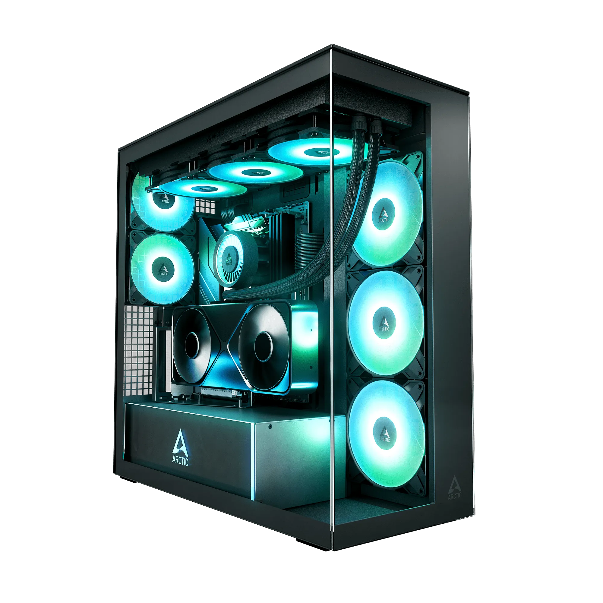 Компьютерный корпус Arctic Xtender VG Black(Clear Glass), 5 ARGB FAN, USB-C, 2xUSB-A, E-ATX