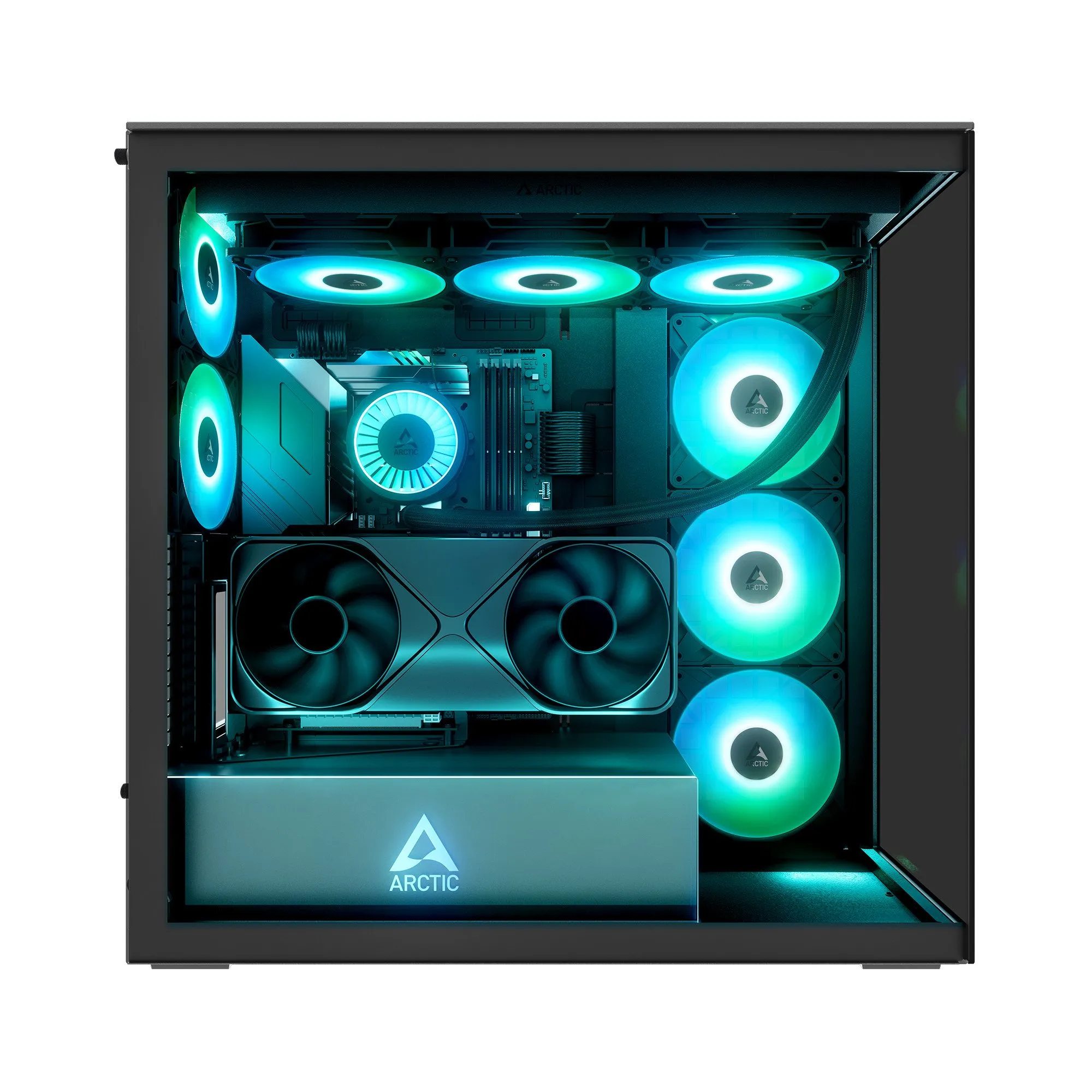 Компьютерный корпус Arctic Xtender VG Black(Mirror Glass), 5 ARGB FAN, USB-C, 2xUSB-A, E-ATX — фото 9