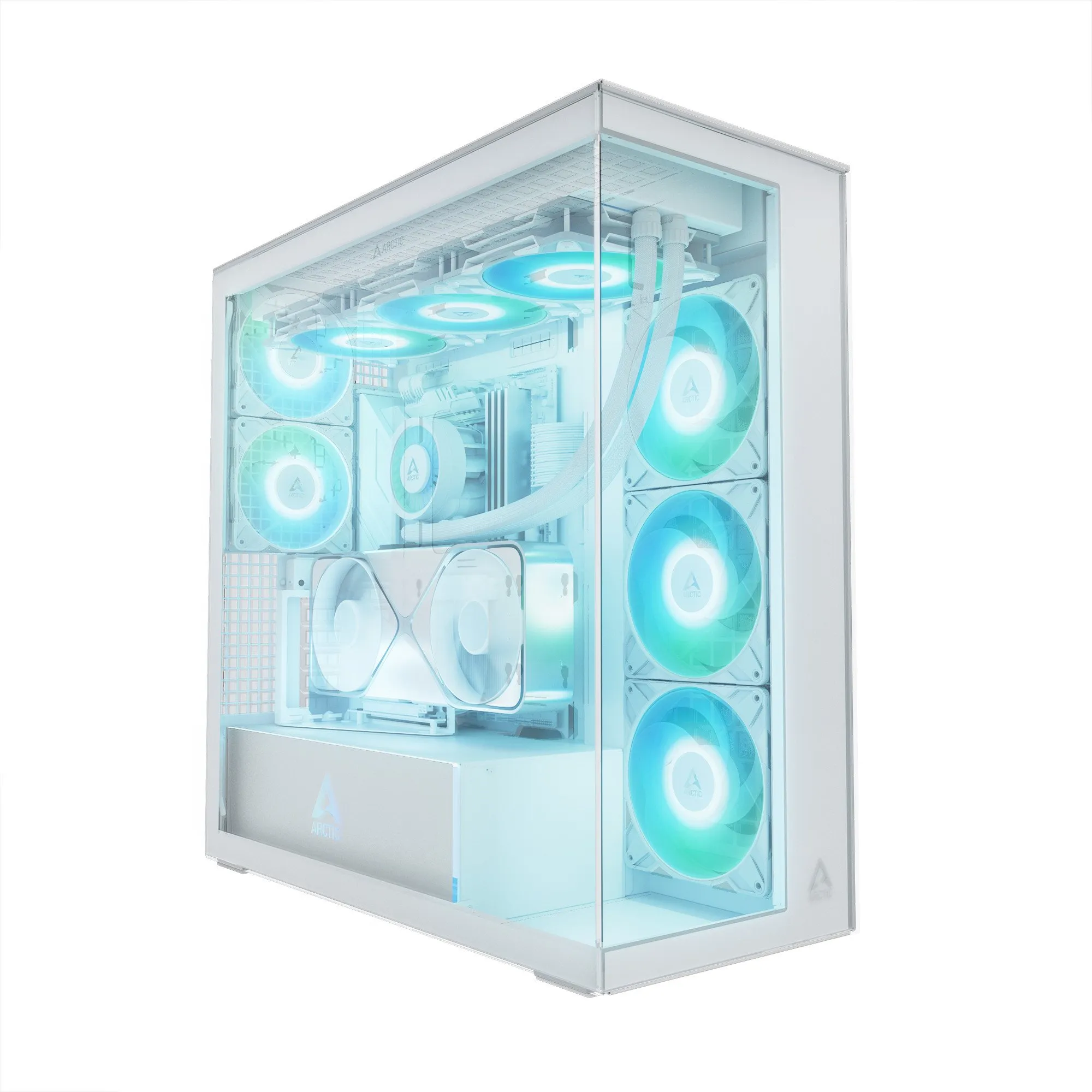 Компьютерный корпус Arctic Xtender VG White(Clear Glass), 5 ARGB FAN, USB-C, 2xUSB-A, E-ATX
