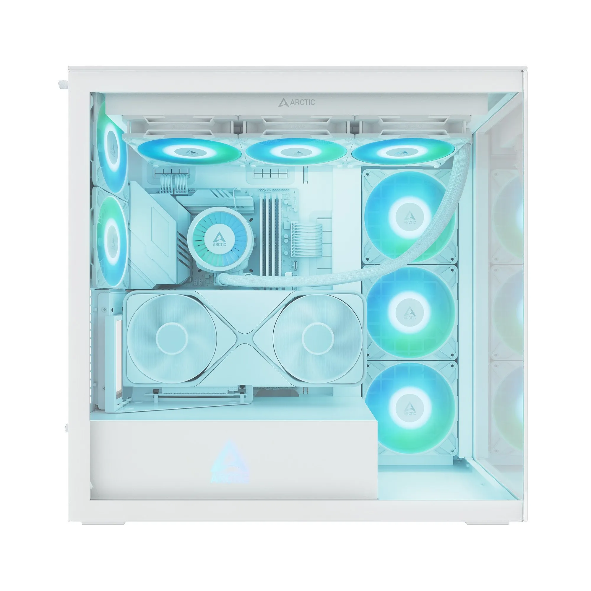 Компьютерный корпус Arctic Xtender VG White(Clear Glass), 5 ARGB FAN, USB-C, 2xUSB-A, E-ATX — фото 5