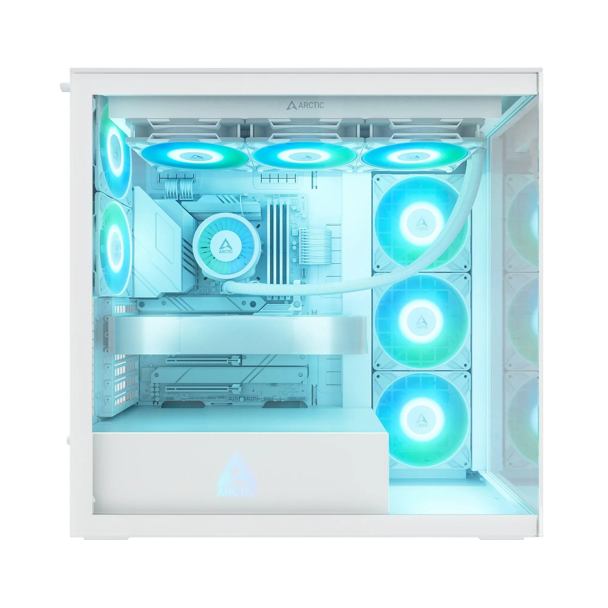Компьютерный корпус Arctic Xtender White(Clear Glass), 5 ARGB FAN, USB-C, 2xUSB-A, E-ATX — фото 4