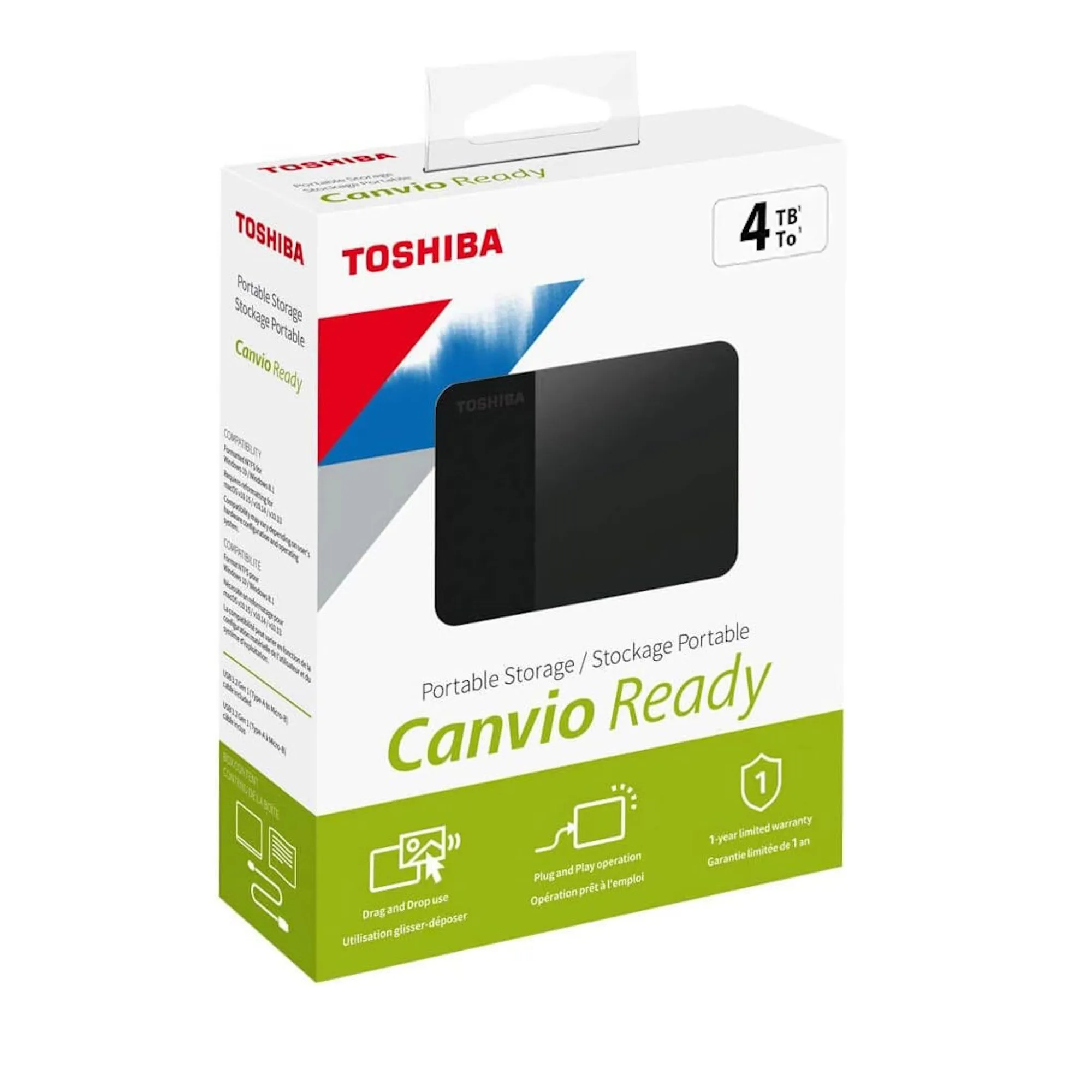 Внешний жесткий диск Toshiba 4Tb Canvio Ready HDTP340EK3CA, 2.5", Black, USB3.2 Gen1