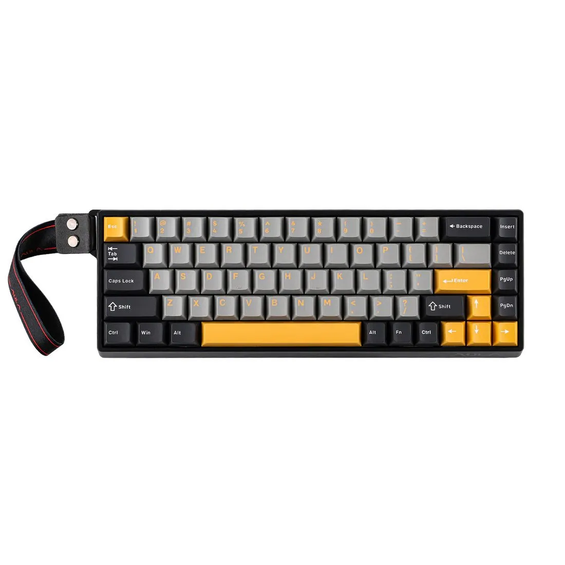 Клавиатура AULA WIN68, Magnetic, Gray Wood switch, 68 keys EN/RU/KZ, wired, Black-Grey-Yellow