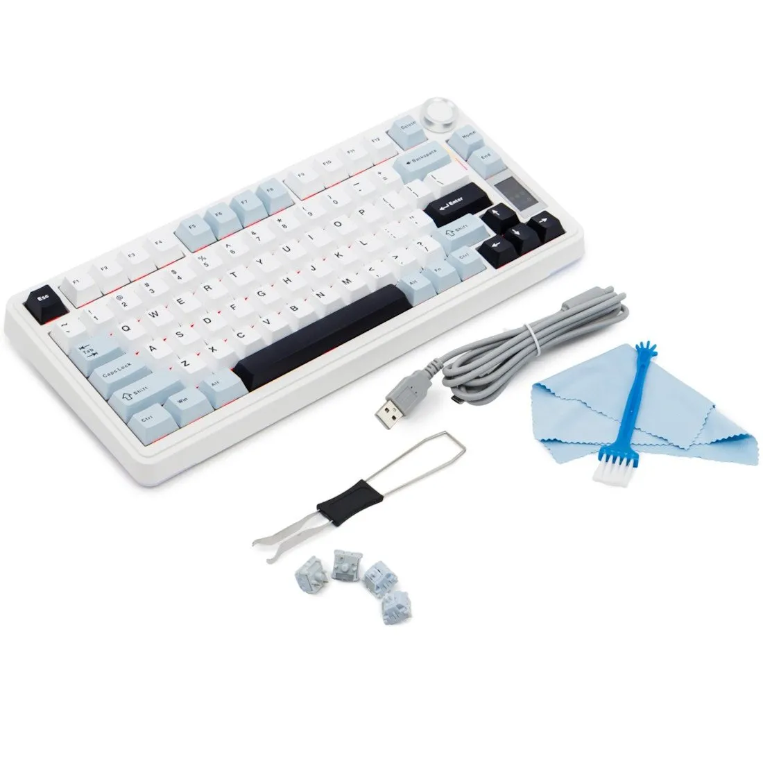 Клавиатура AULA S75 Pro Light Blue+White+Black-Purple, mechanical, Seiya switch, EN, 2.4/BT/USB-C — фото 7