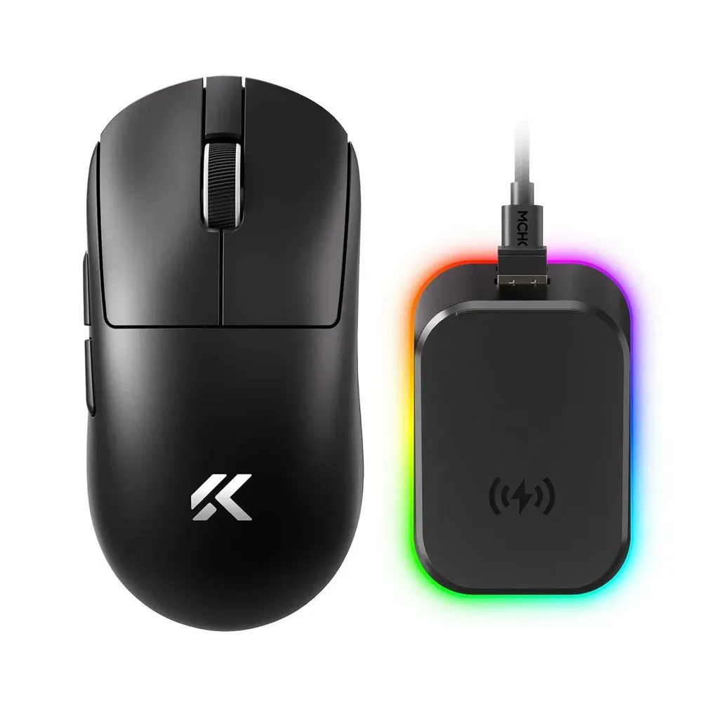 Мышь MCHOSE A7 V2 Ultra Plus, Black, TTC Gold Switch, 8000Hz, PAW 3950 TI, 2.4G/BT/USB-C, 500mAh