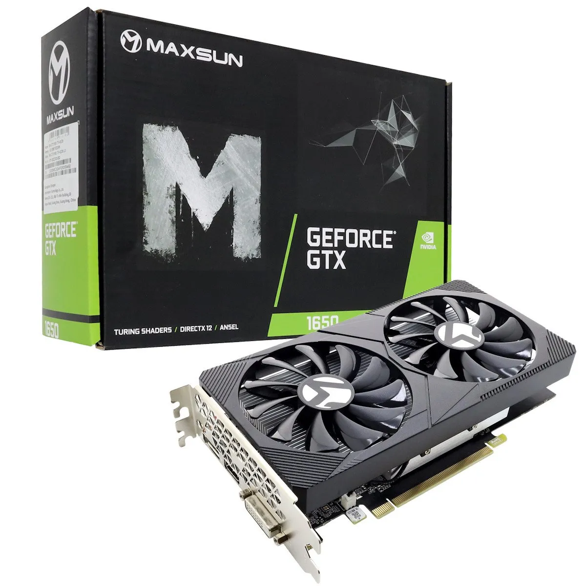 Видеокарта MaxSun MS-GTX1650 TR 4GD6, 1хHDMI+1xDVI+1xDP, 4GB GDDR6 128bit, PCIe
