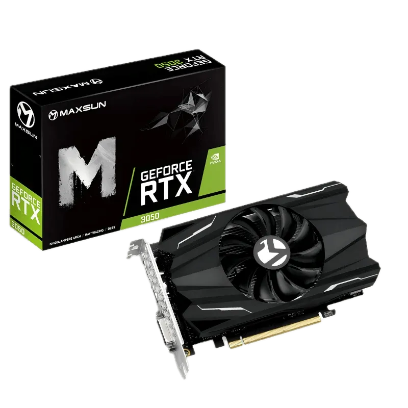 Видеокарта MaxSun MS-RTX3050 TF 6G, 1хHDMI+1xDP+1xDVI, 6GB GDDR6 96bit, PCIe — фото 1