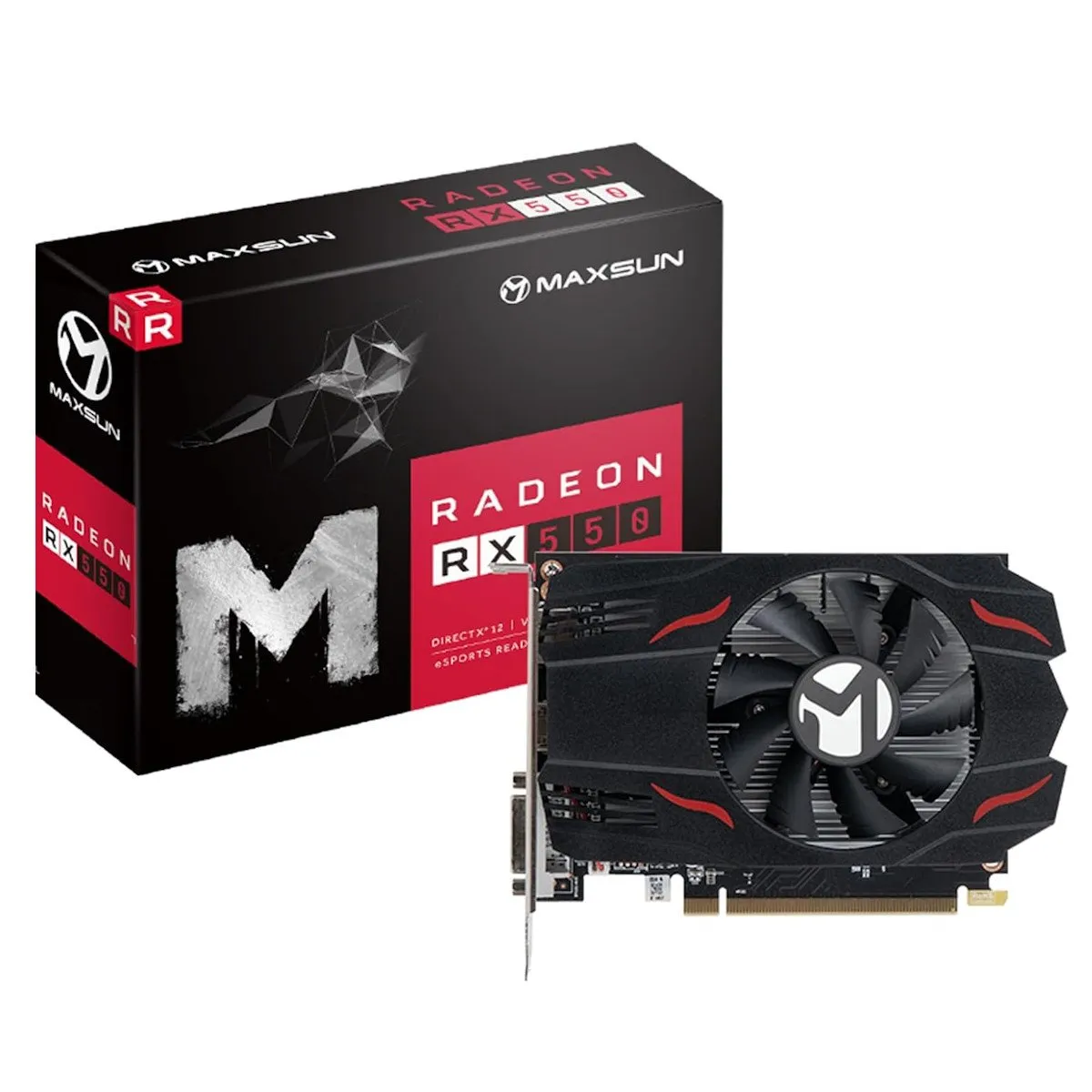 Видеокарта MaxSun MS-RX550 TF 4G, 1хHDMI+1xDP+1xDVI, 4Gb GDDR5 128bit, PCIe