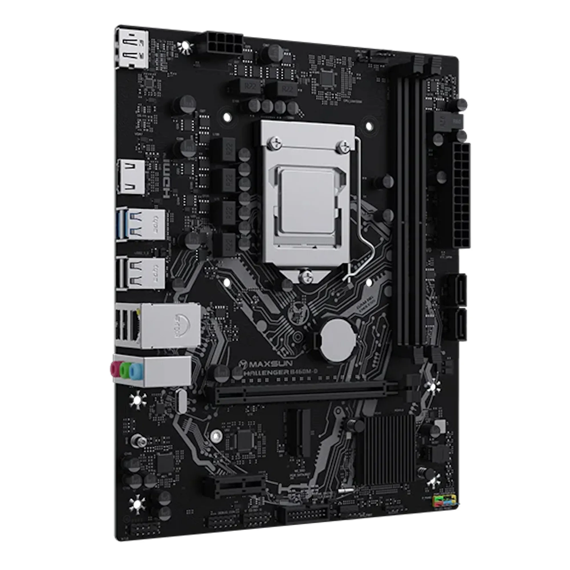 Материнская плата MaxSun Challenger B460M-D, LGA1200, 2xDDR4, PCIe3.0, HDMI+DP, M.2, 2xSATA, mATX — фото 3