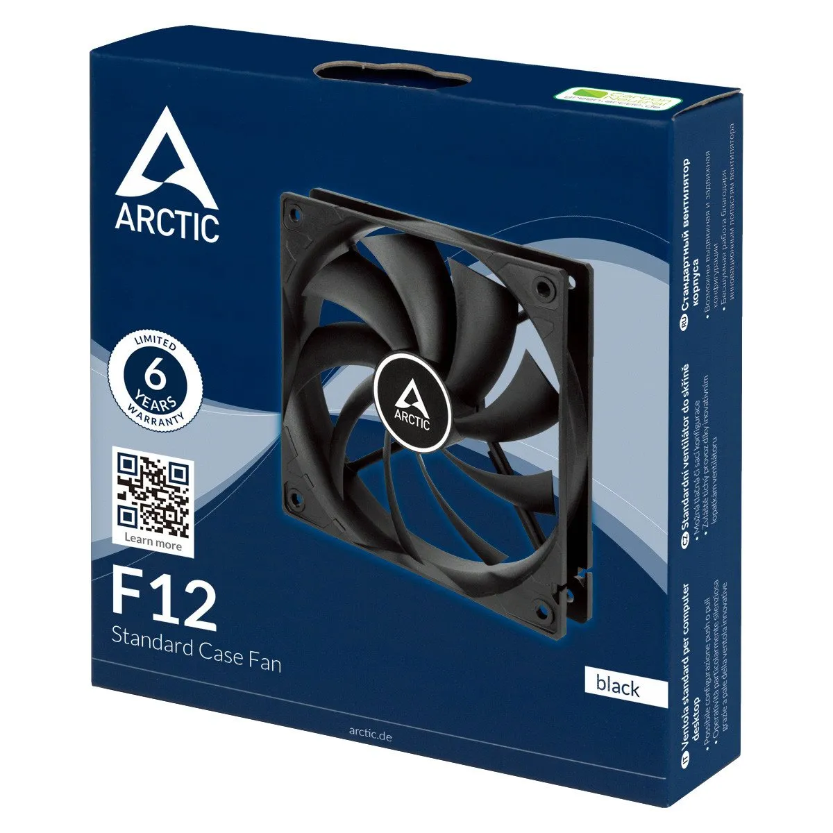 Кулер для корпуса ARCTIC F12 (Black), ACFAN00201A, 12cm, 1350rpm, 3Pin, Fluid Dynamic — фото 4