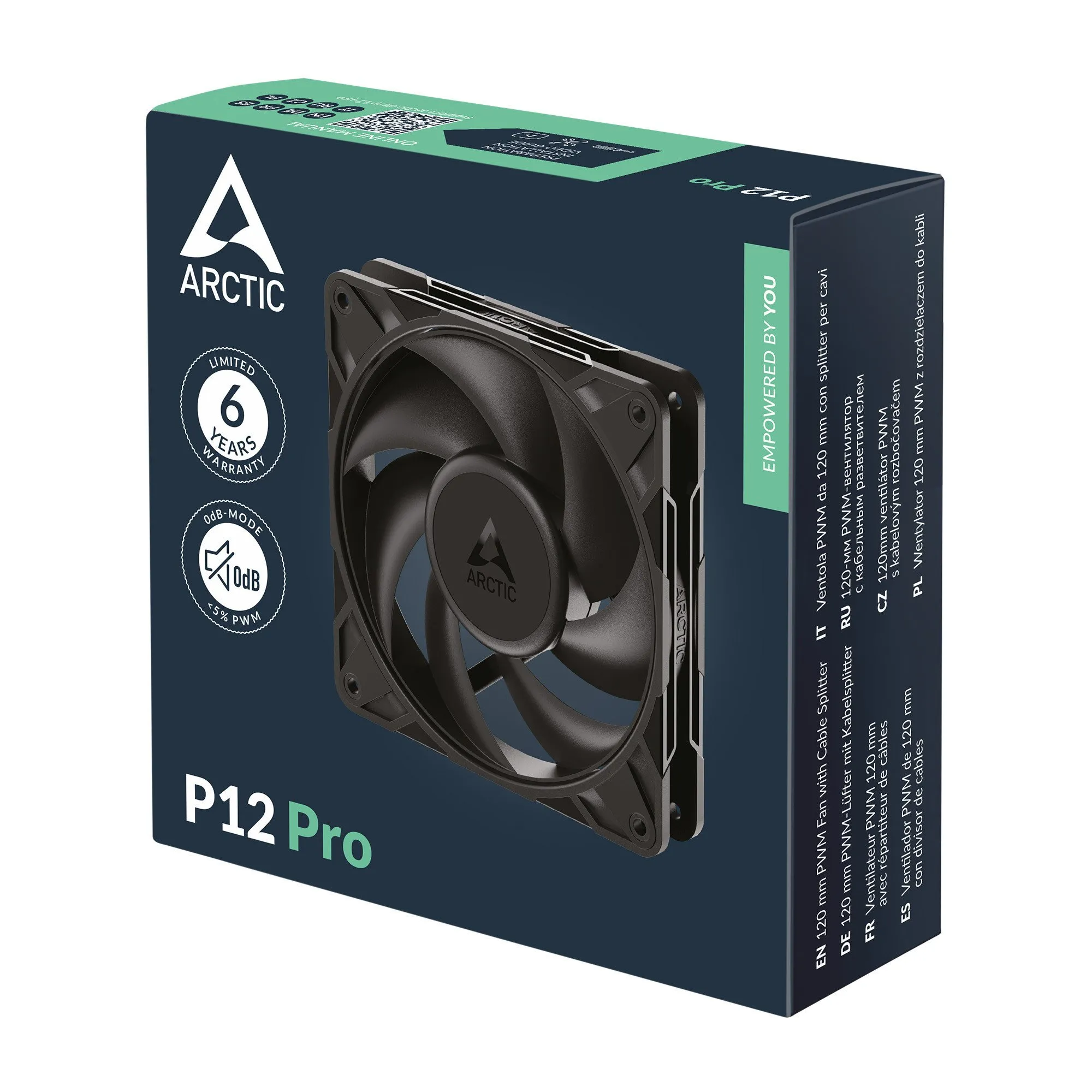 Кулер для корпуса ARCTIC P12 Pro (Black), ACFAN00305A, 12cm, 600-3000rpm, 4Pin, Fluid Dyn. — фото 6
