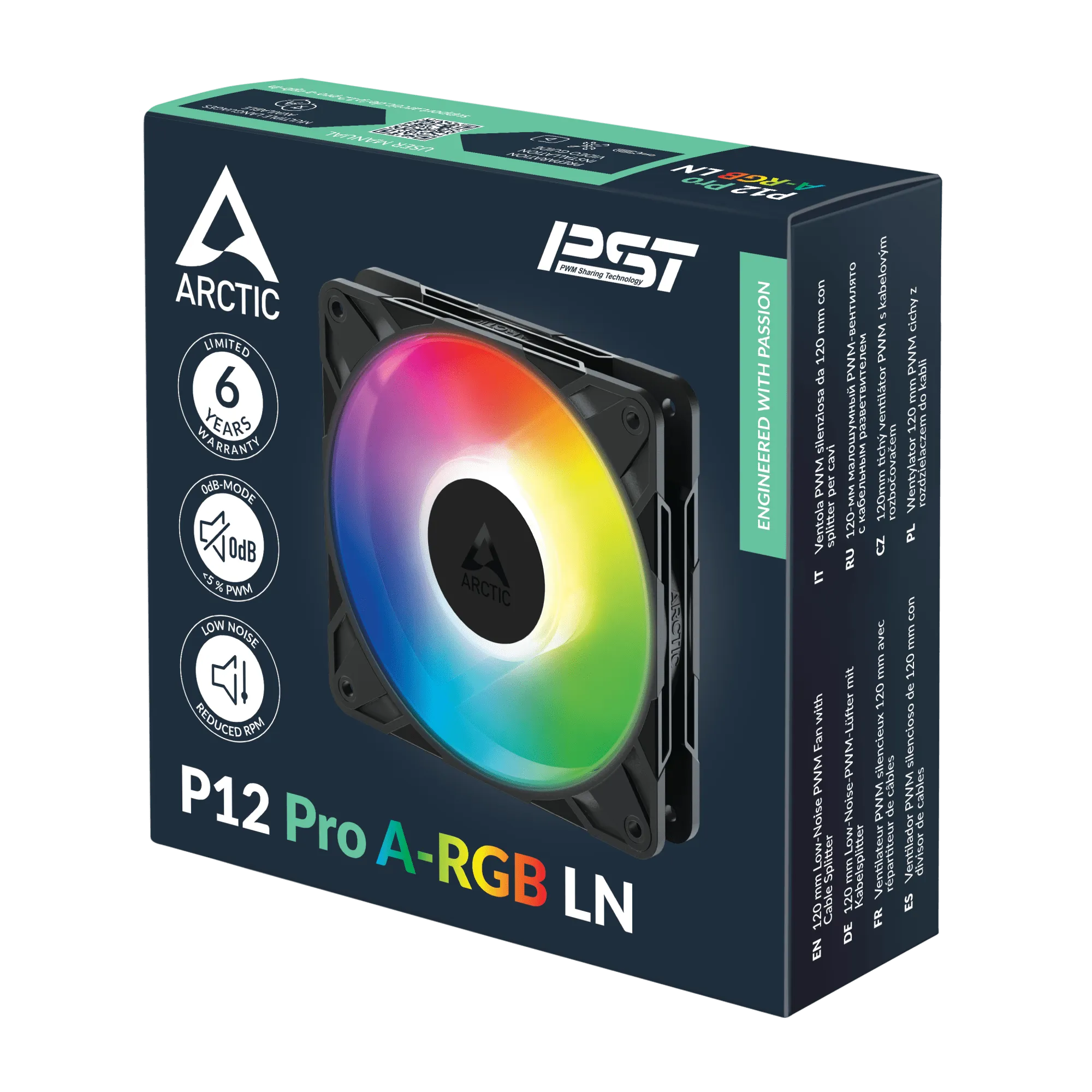 Кулер для корпуса ARCTIC P12 Pro LN ARGB 3 Pack (Black), ACFAN00347A, 12cm, PWM 450-2000rpm, 4Pin — фото 11