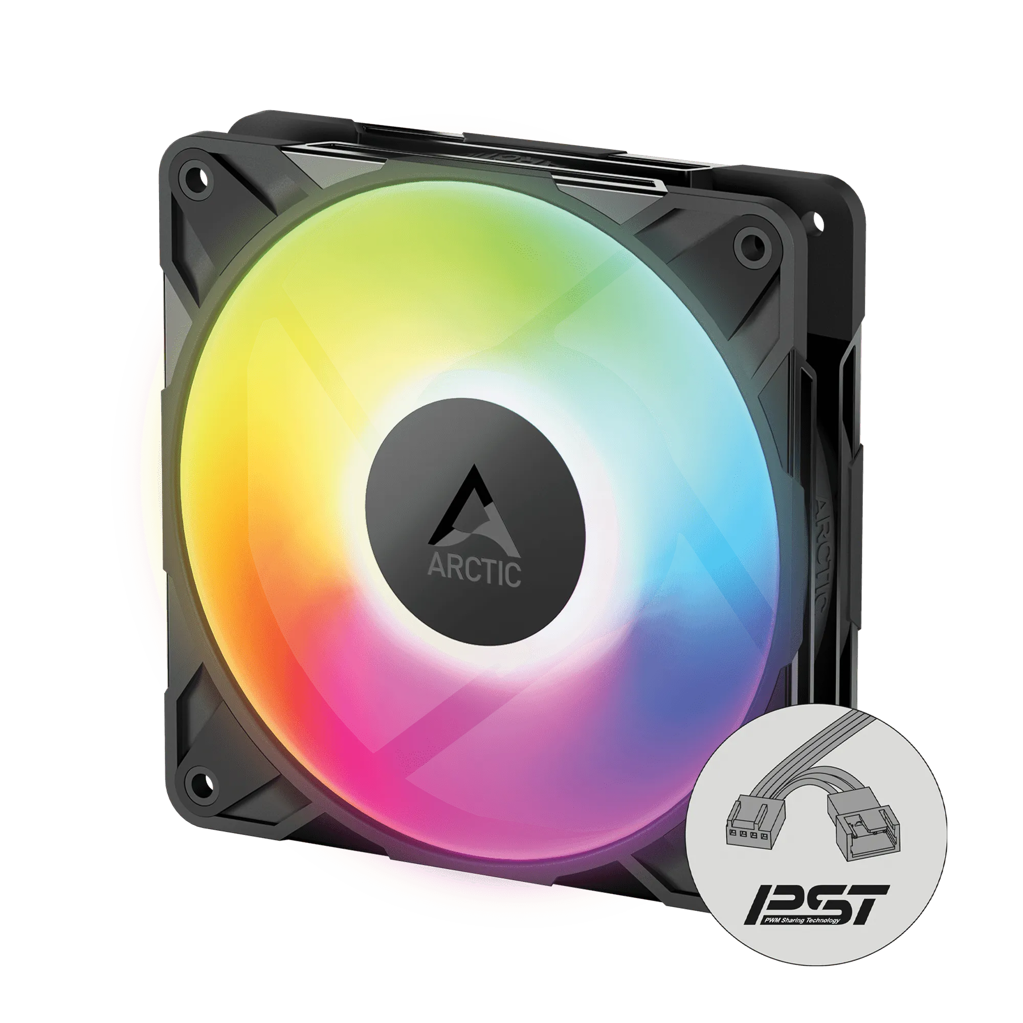 Кулер для корпуса ARCTIC P12 Pro LN ARGB 3 Pack (Black), ACFAN00347A, 12cm, PWM 450-2000rpm, 4Pin — фото 3