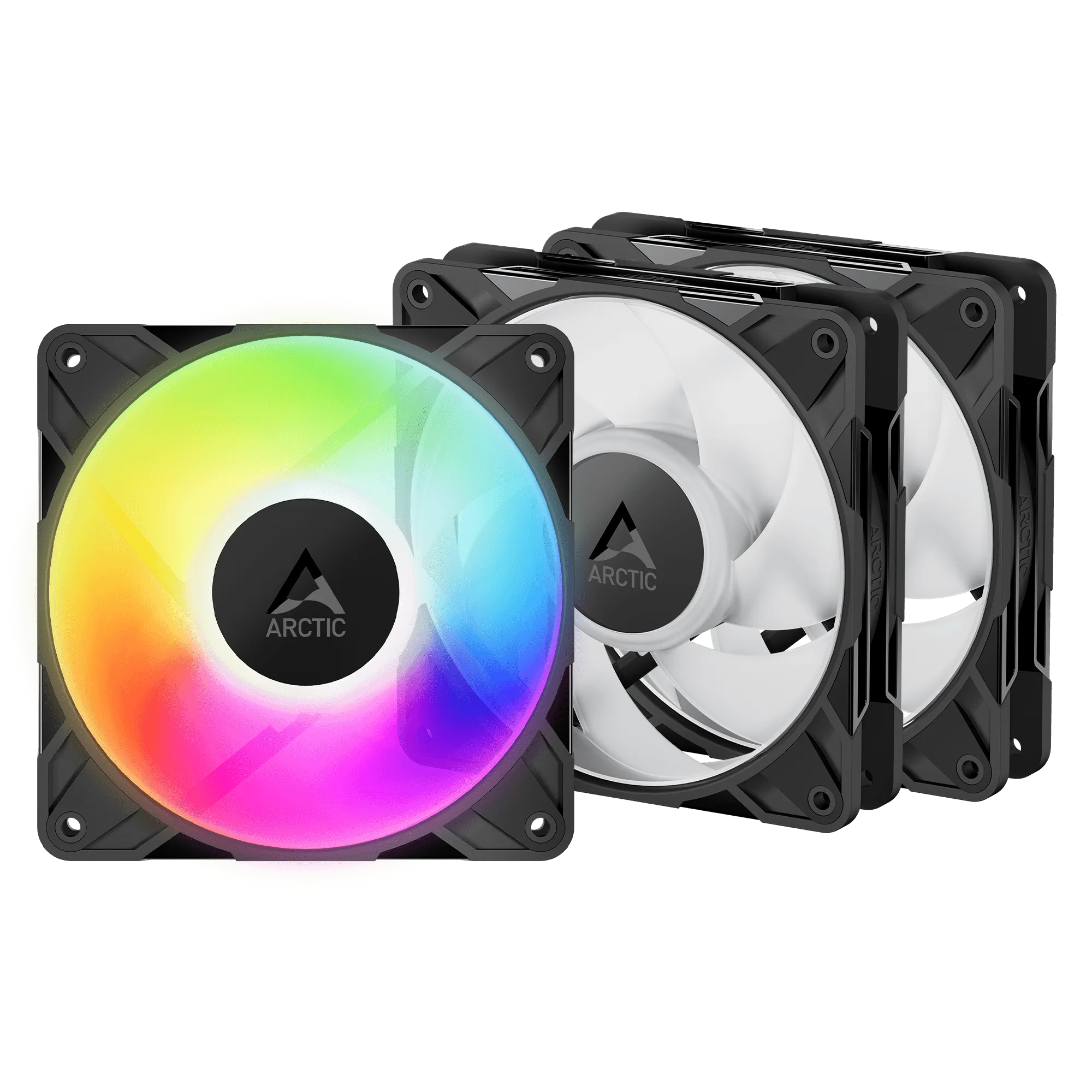 Кулер для корпуса ARCTIC P12 Pro LN ARGB 3 Pack (Black), ACFAN00347A, 12cm, PWM 450-2000rpm, 4Pin