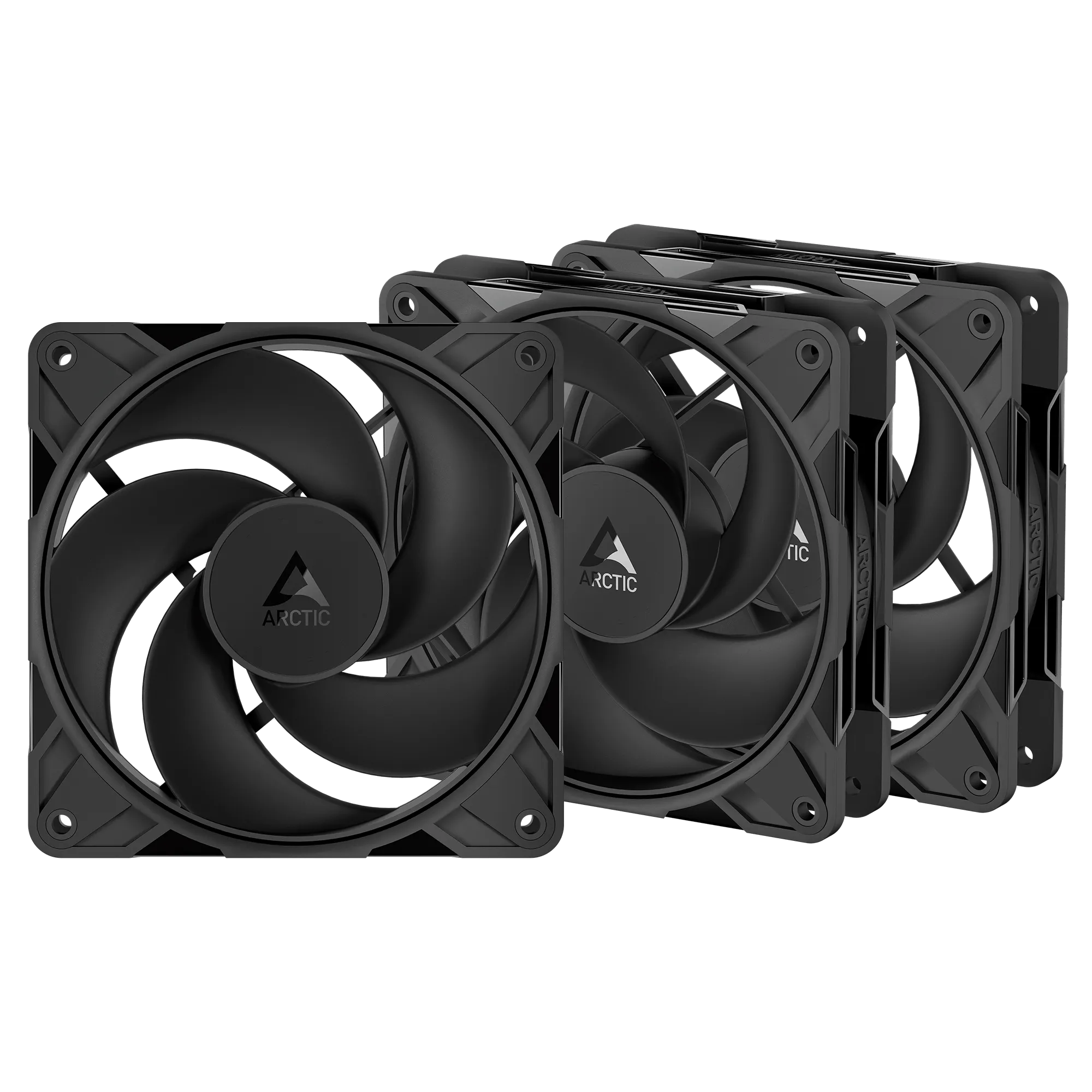 Кулер для корпуса ARCTIC P12 Pro Reverse 3 Pack (Black), ACFAN00332A, 12cm, 500-3000rpm, 4Pin, Fluid