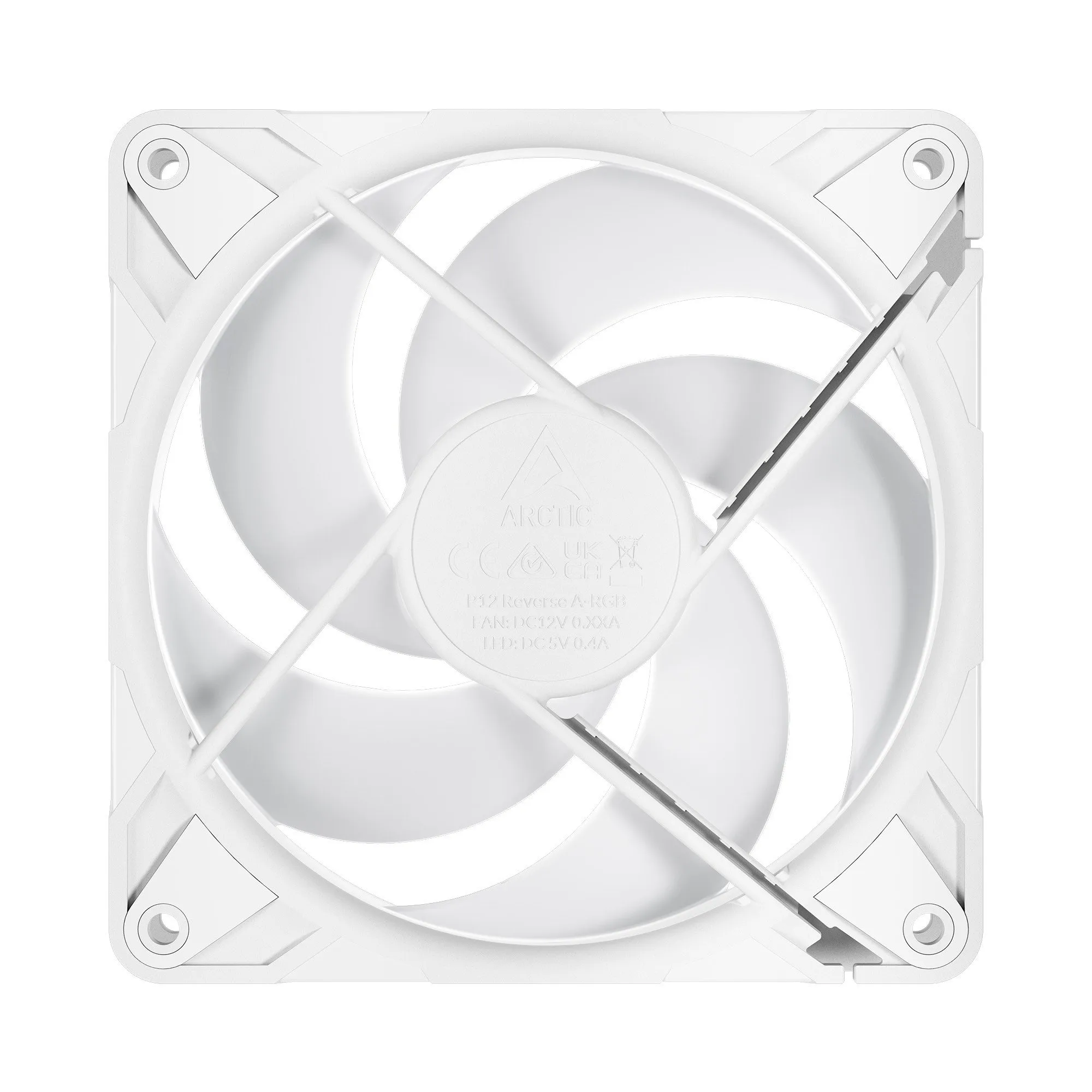Кулер для корпуса ARCTIC P12 Pro Reverse A-RGB (White), ACFAN00325A, 12cm, 600-3000rpm, 4Pin, Fluid — фото 4