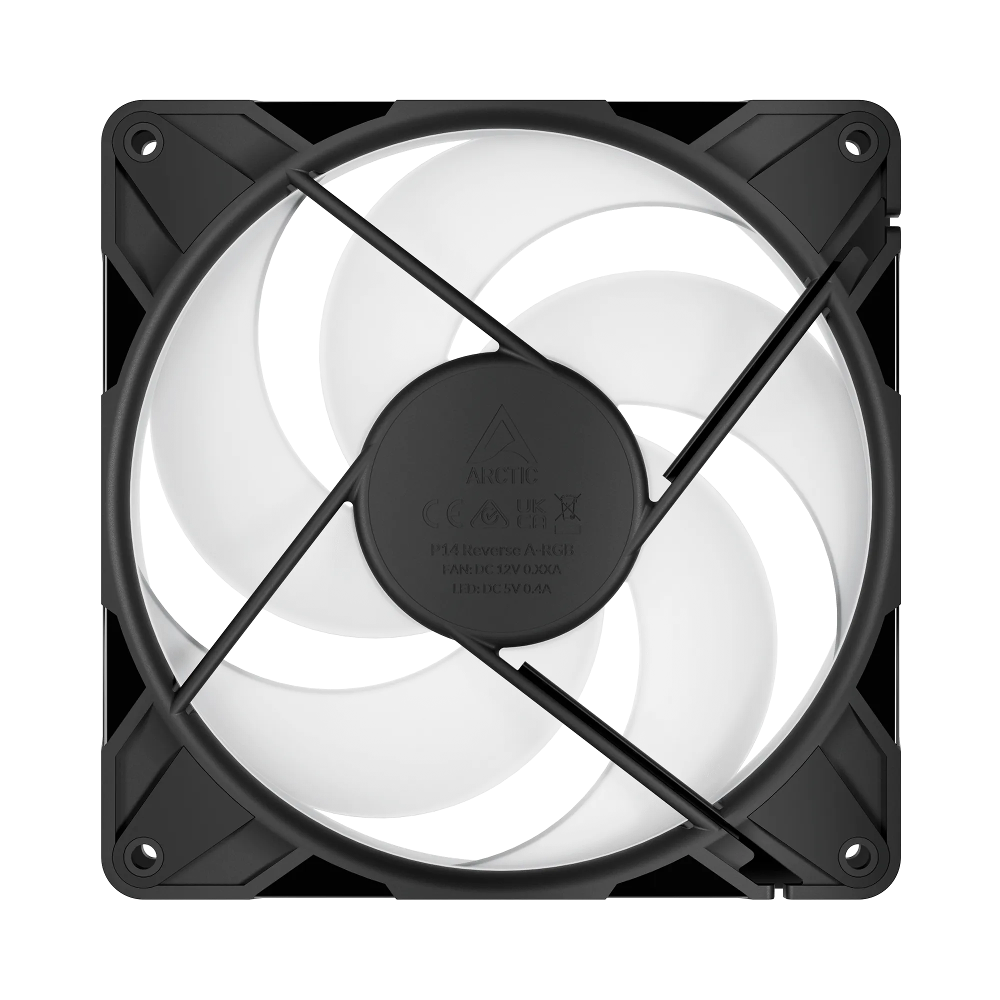 Кулер для корпуса ARCTIC P14 Pro Reverse ARGB (Black), ACFAN00323A, 14cm, 400-2500rpm, 4Pin, Fluid — фото 4