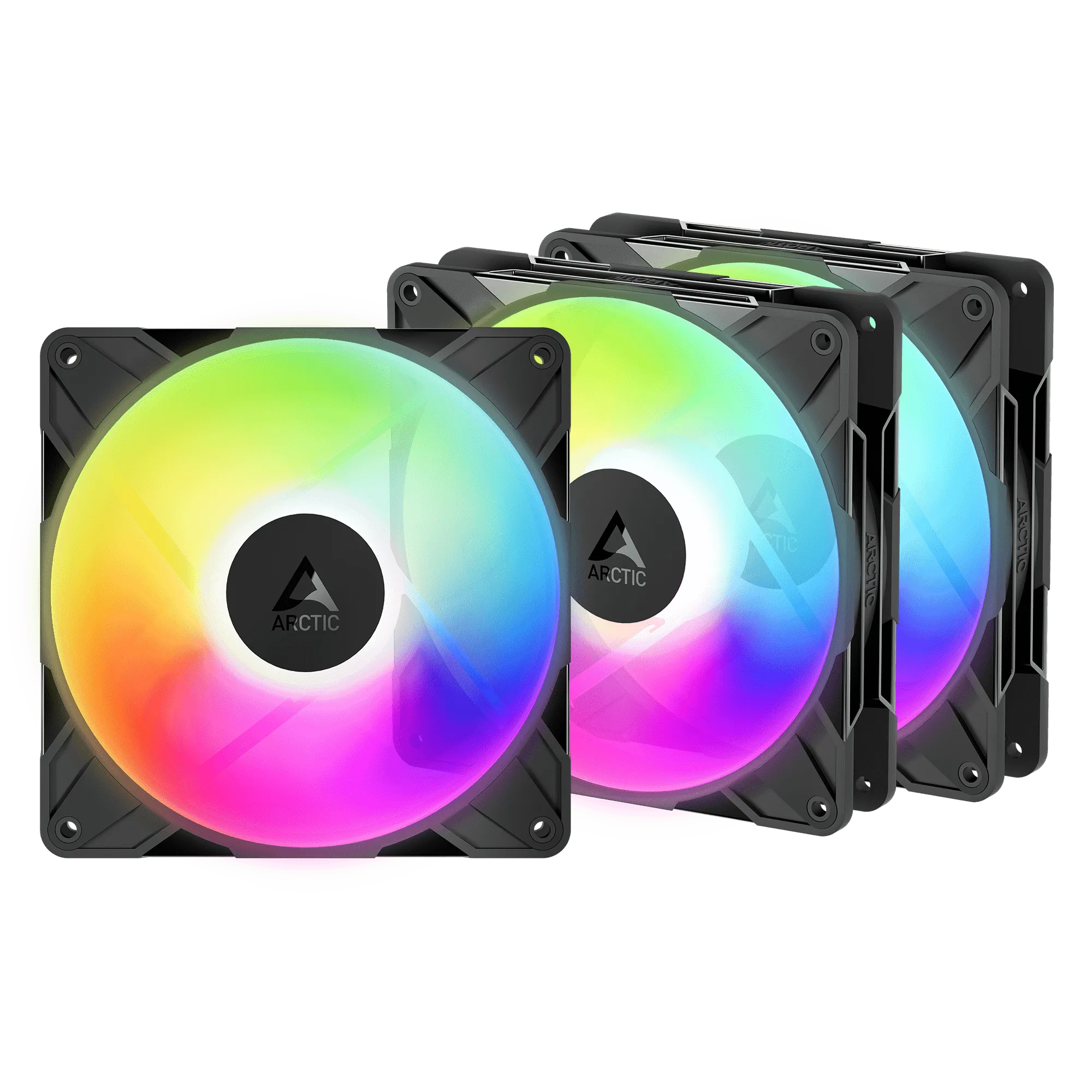 Кулер для корпуса ARCTIC P14 Pro Reverse ARGB 3 Pack (Black), ACFAN00327A, 14cm, 400-2500rpm, 4Pin