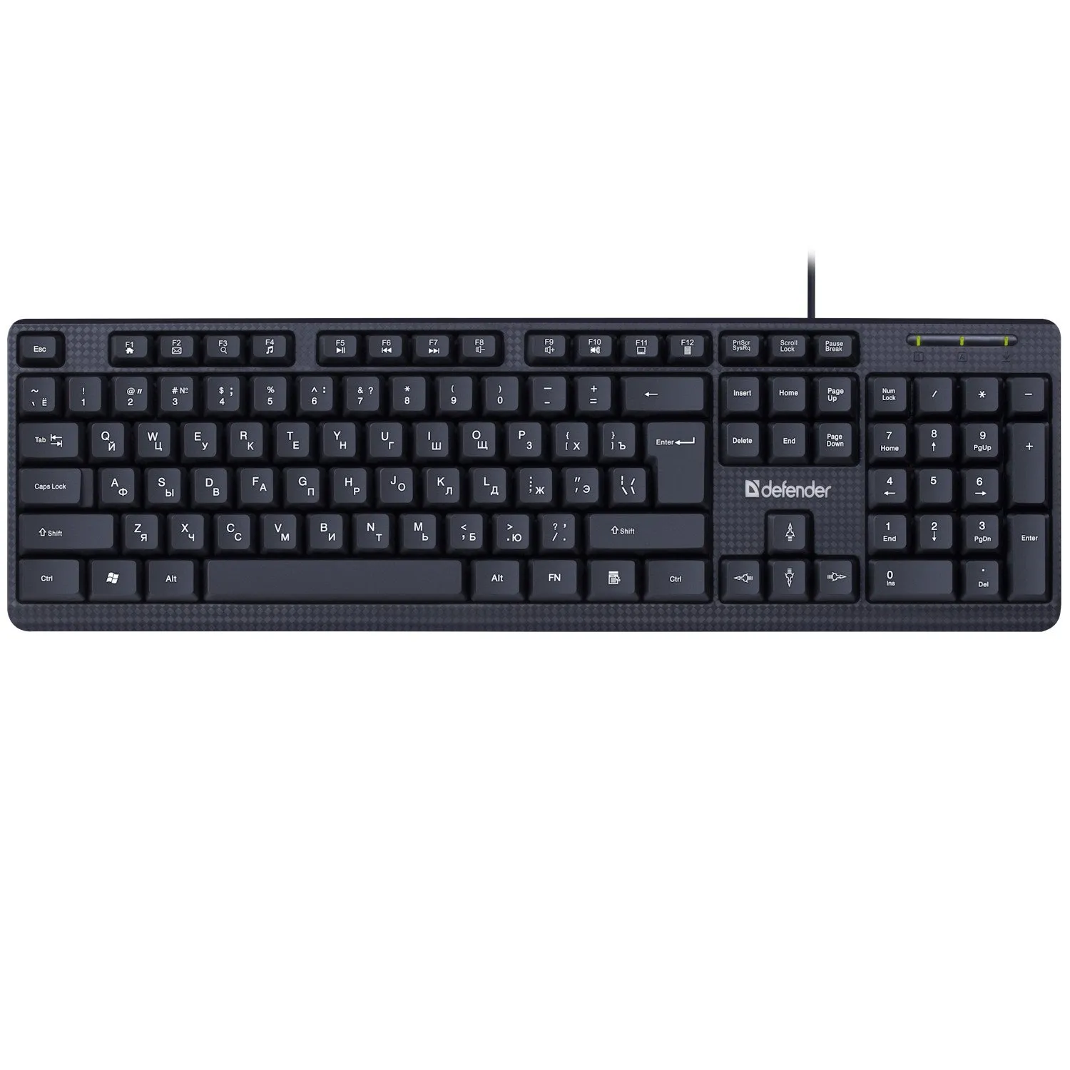 Клавиатура Defender Daily HB-162 black, 104-key, мембранная, USB 1.8м